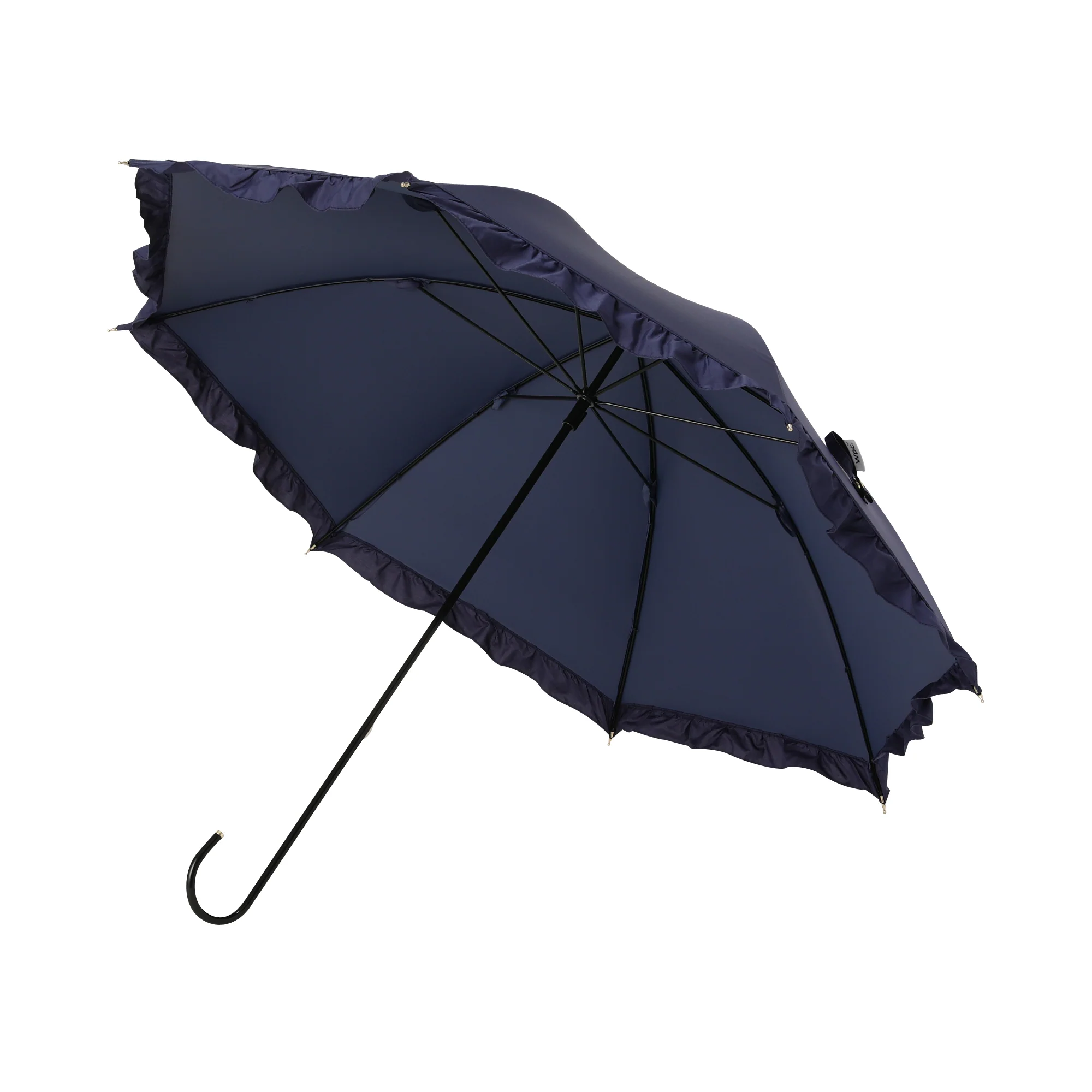 【2024年モデル】遮光 クラシックフリル 長傘 50cm ネイビー(晴雨兼用) - Image 4