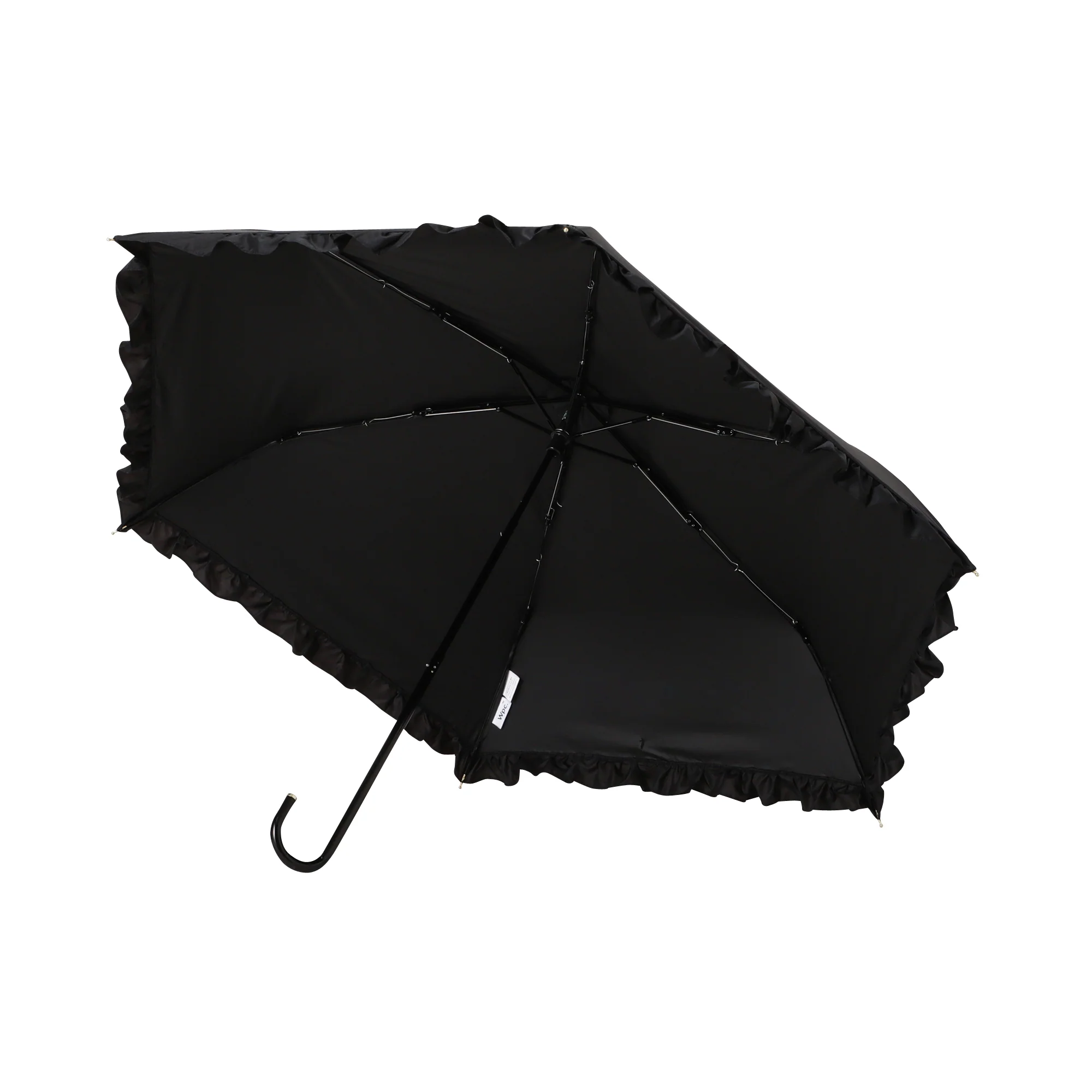 遮光 クラシックフリル 折りたたみ傘 50cm ブラック（晴雨兼用） - Image 4
