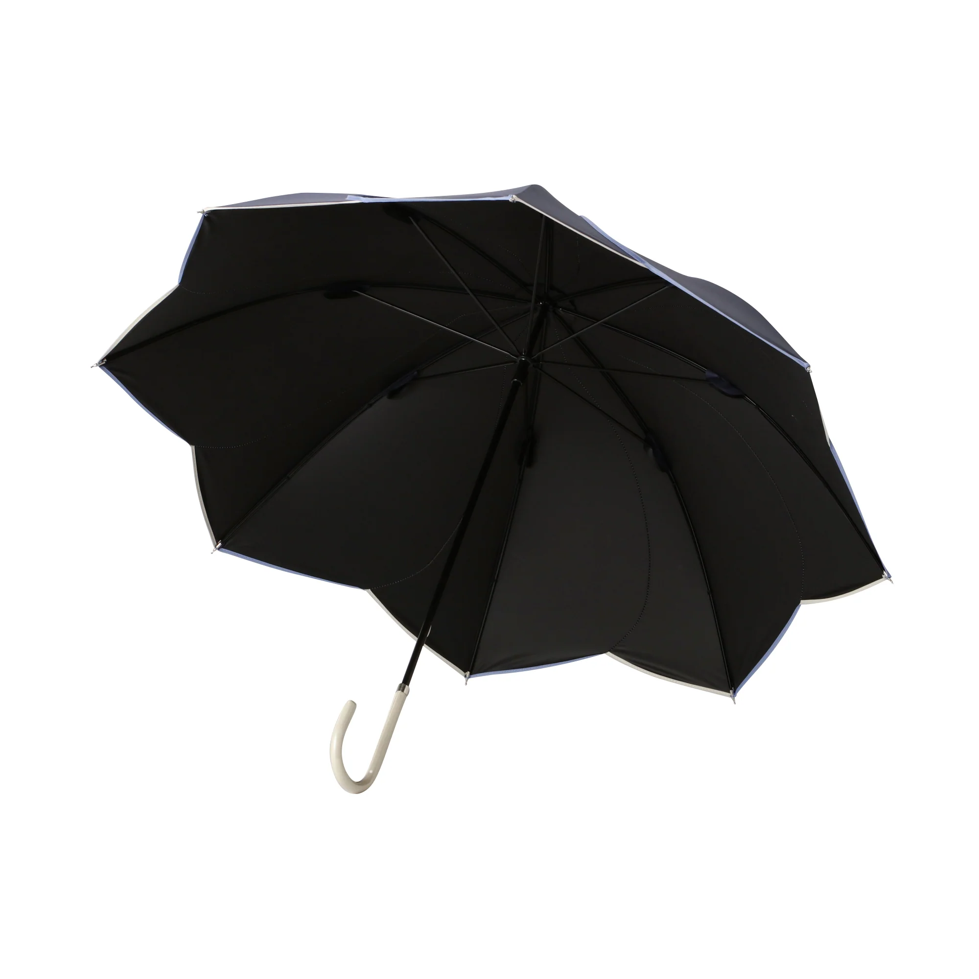 バイカラーパイピング 長傘 50cm ネイビー(晴雨兼用) - Image 3