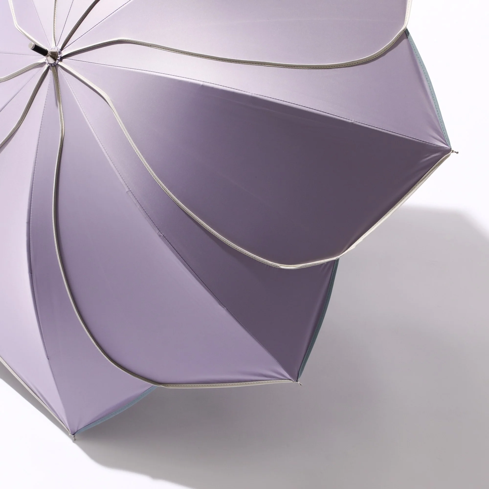 バイカラーパイピング 長傘 50cm パープル（晴雨兼用） - Image 11
