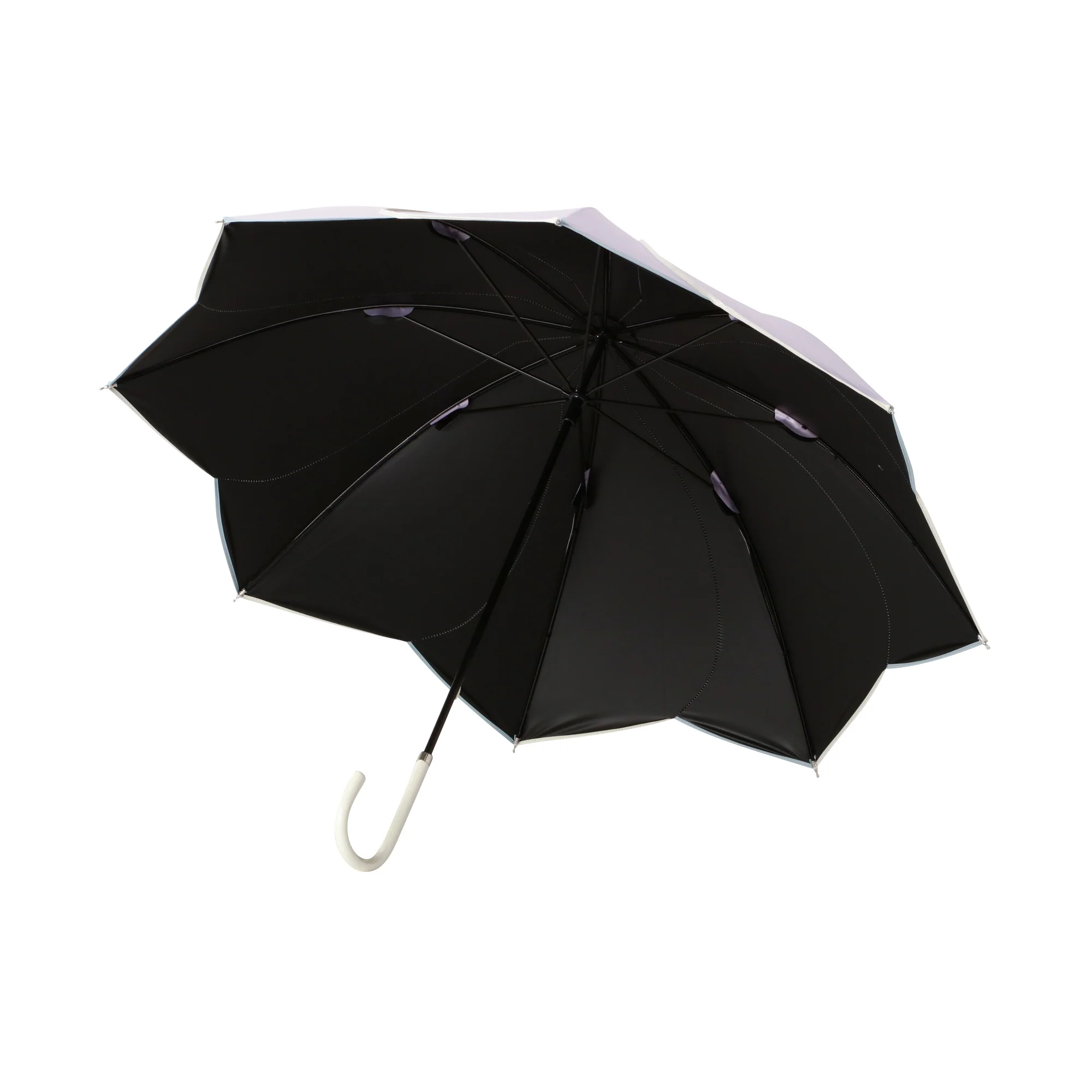 バイカラーパイピング 長傘 50cm パープル（晴雨兼用） - Image 3