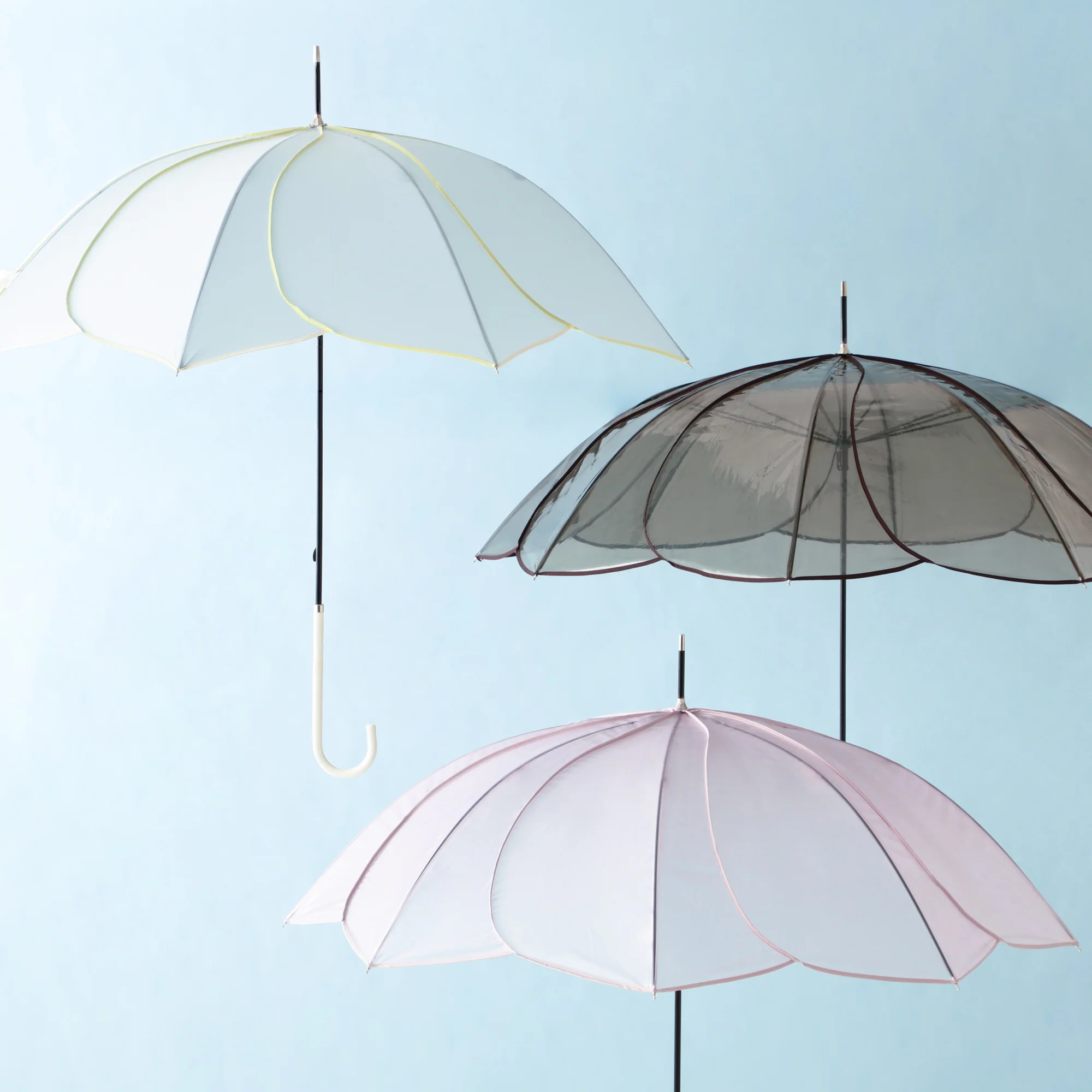 バイカラーパイピング 長傘 50cm グリーン（晴雨兼用） - Image 10