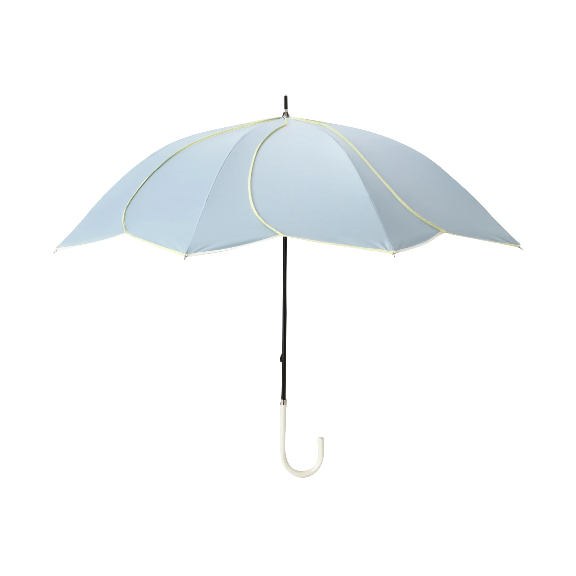 バイカラーパイピング 長傘 50cm グリーン（晴雨兼用） - Image 2
