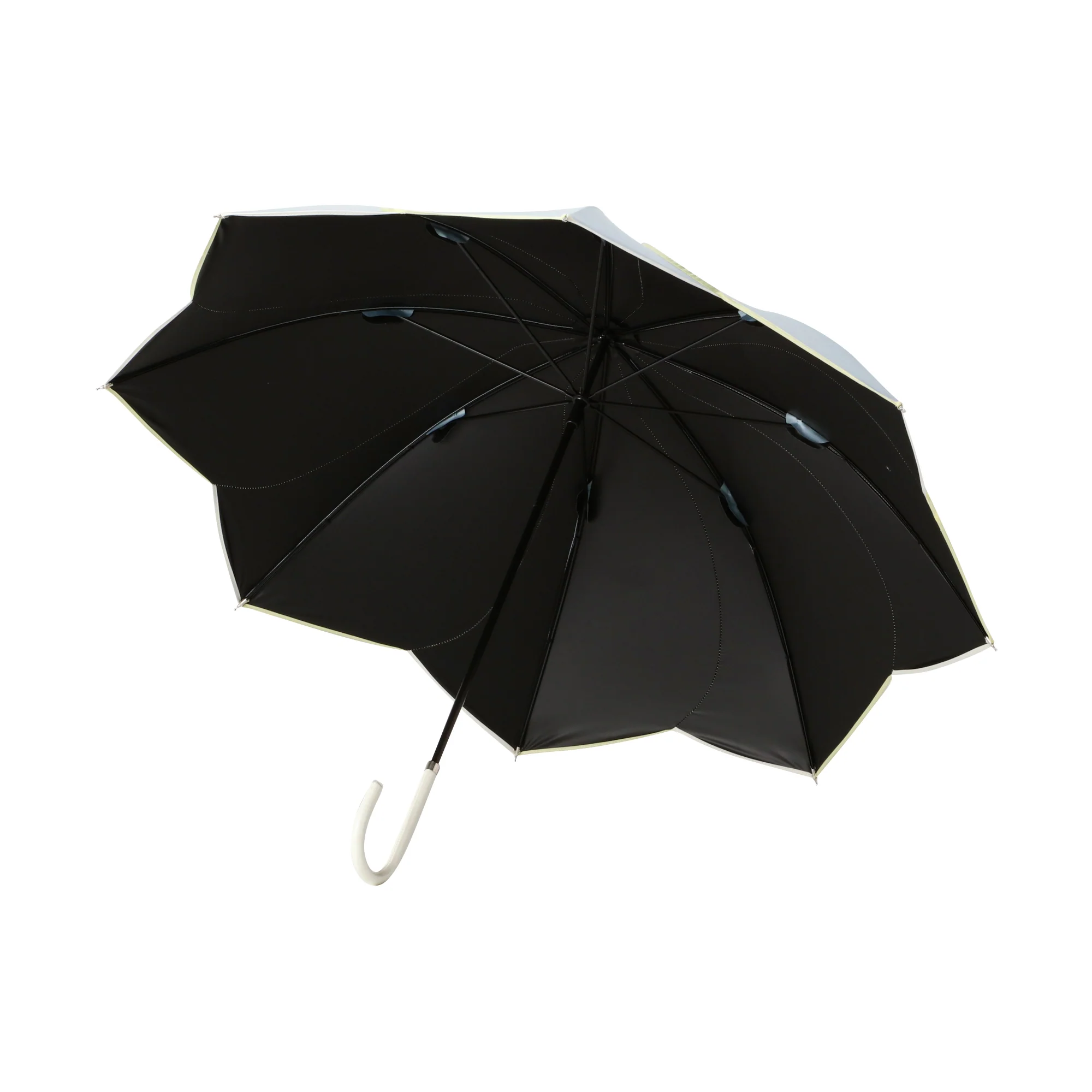 バイカラーパイピング 長傘 50cm グリーン（晴雨兼用） - Image 3