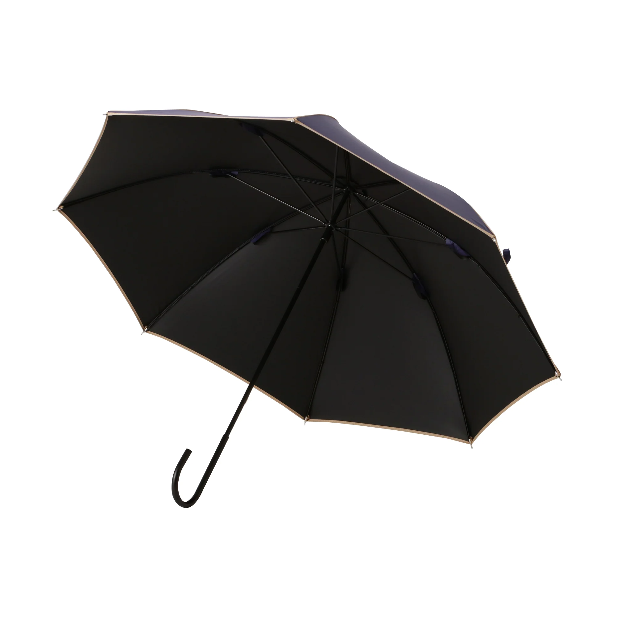 遮光パイピング 長傘 50cm ネイビー（晴雨兼用） - Image 3