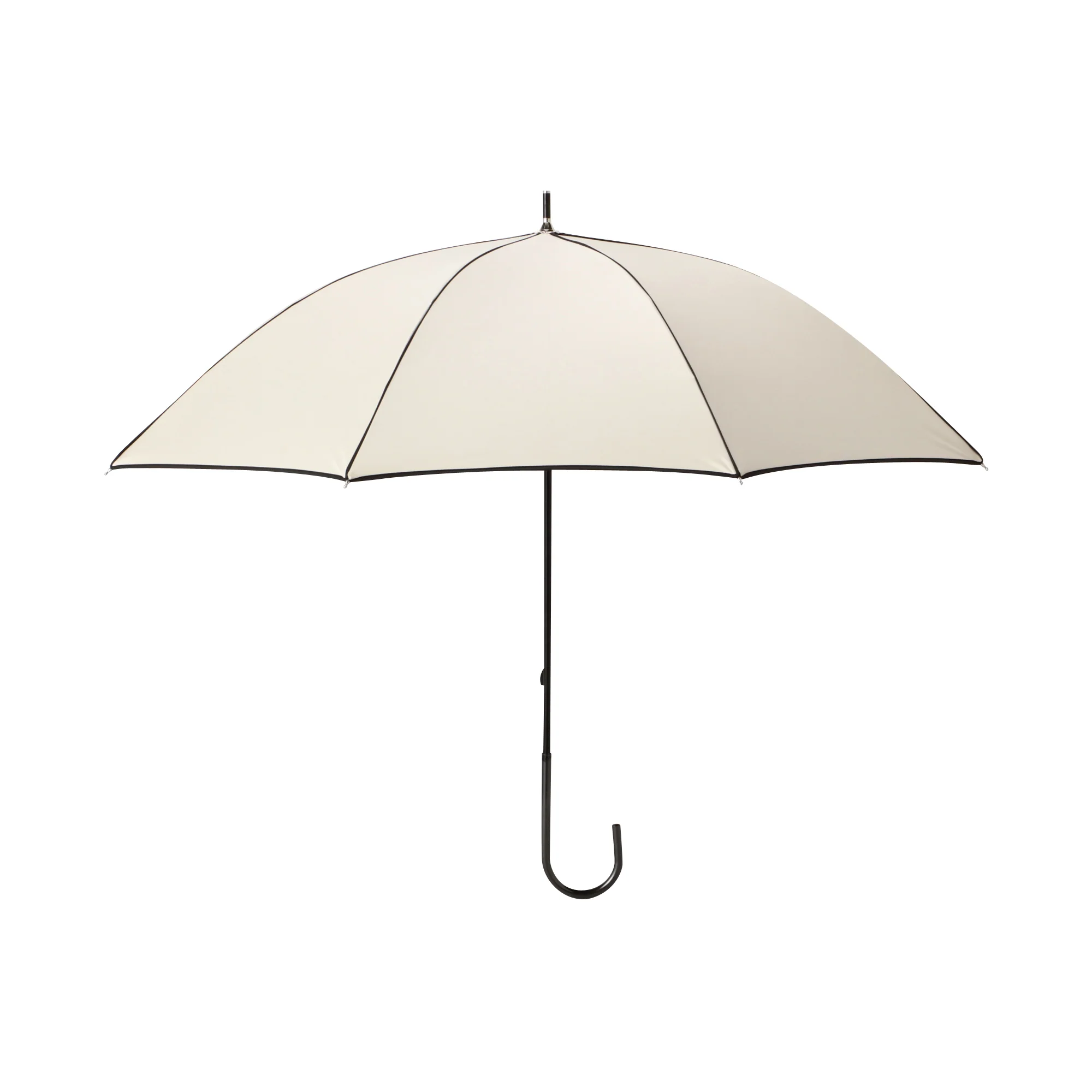 遮光パイピング 長傘 50cm ベージュ（晴雨兼用） - Image 2