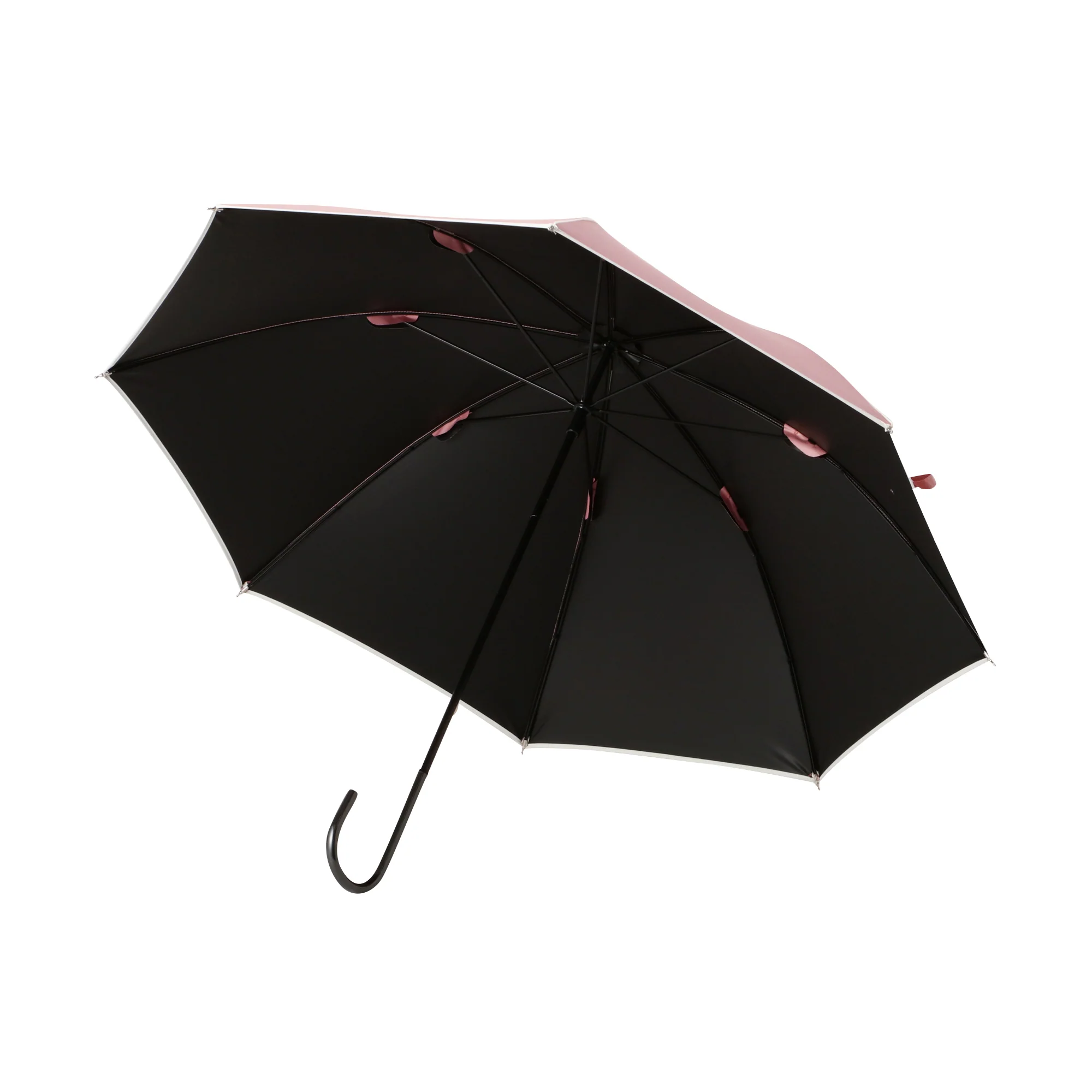 遮光パイピング 長傘 50cm ピンク（晴雨兼用） - Image 3