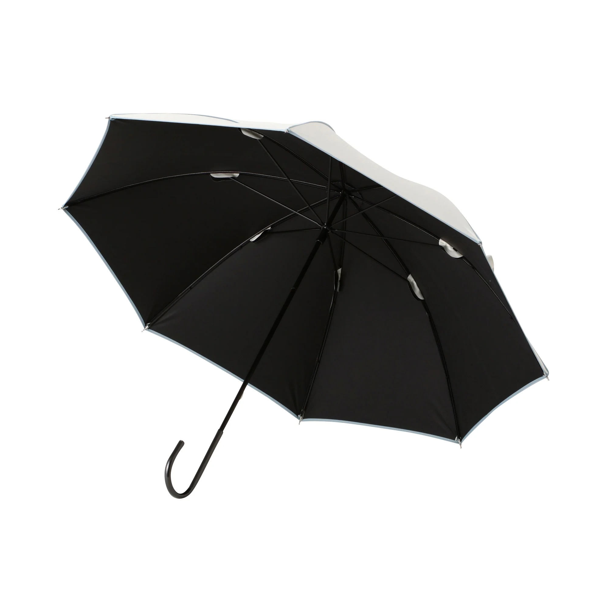 遮光パイピング 長傘 50cm ホワイト（晴雨兼用） - Image 3