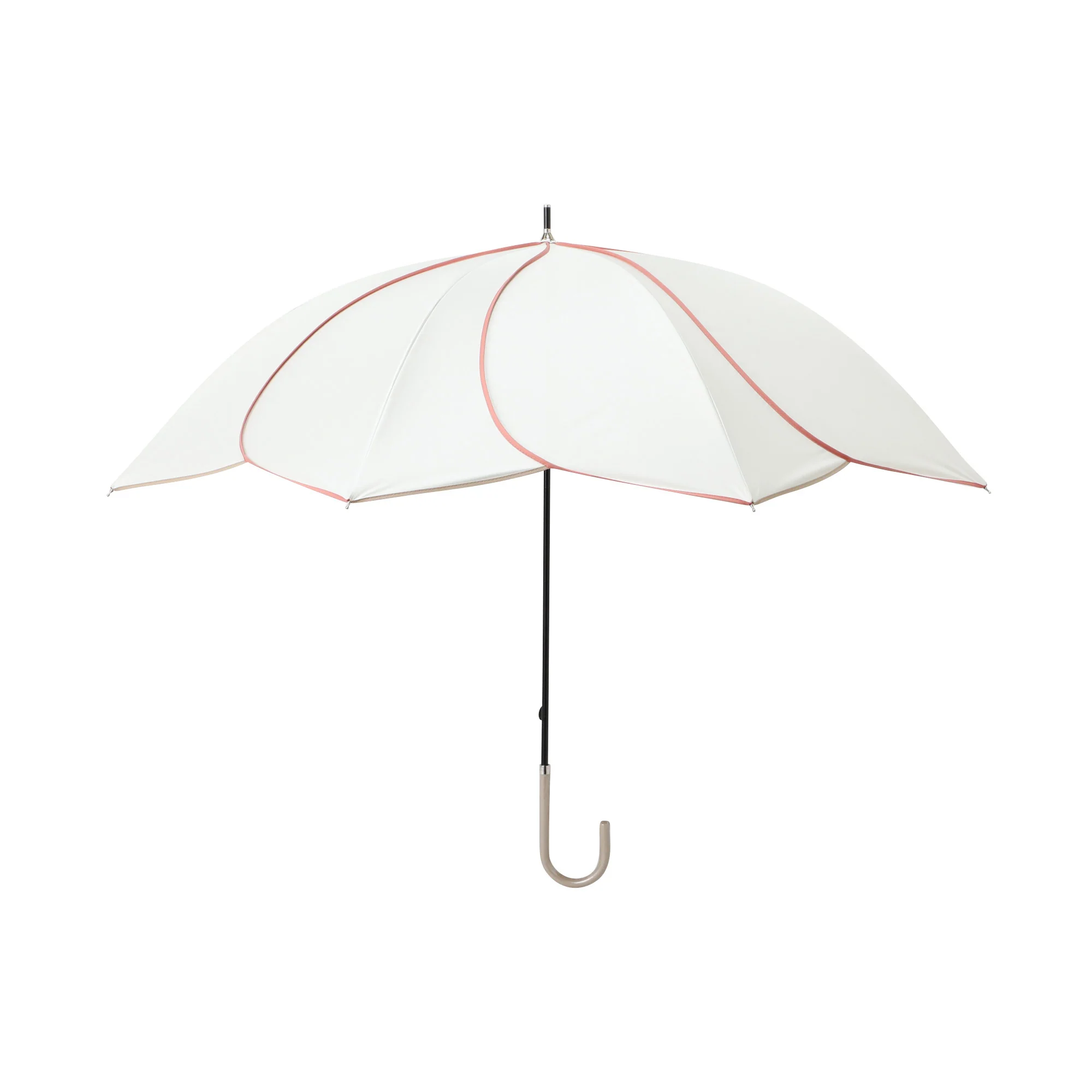 遮光 バイカラーパイピング 長傘 58cm ホワイト（晴雨兼用） - Image 3