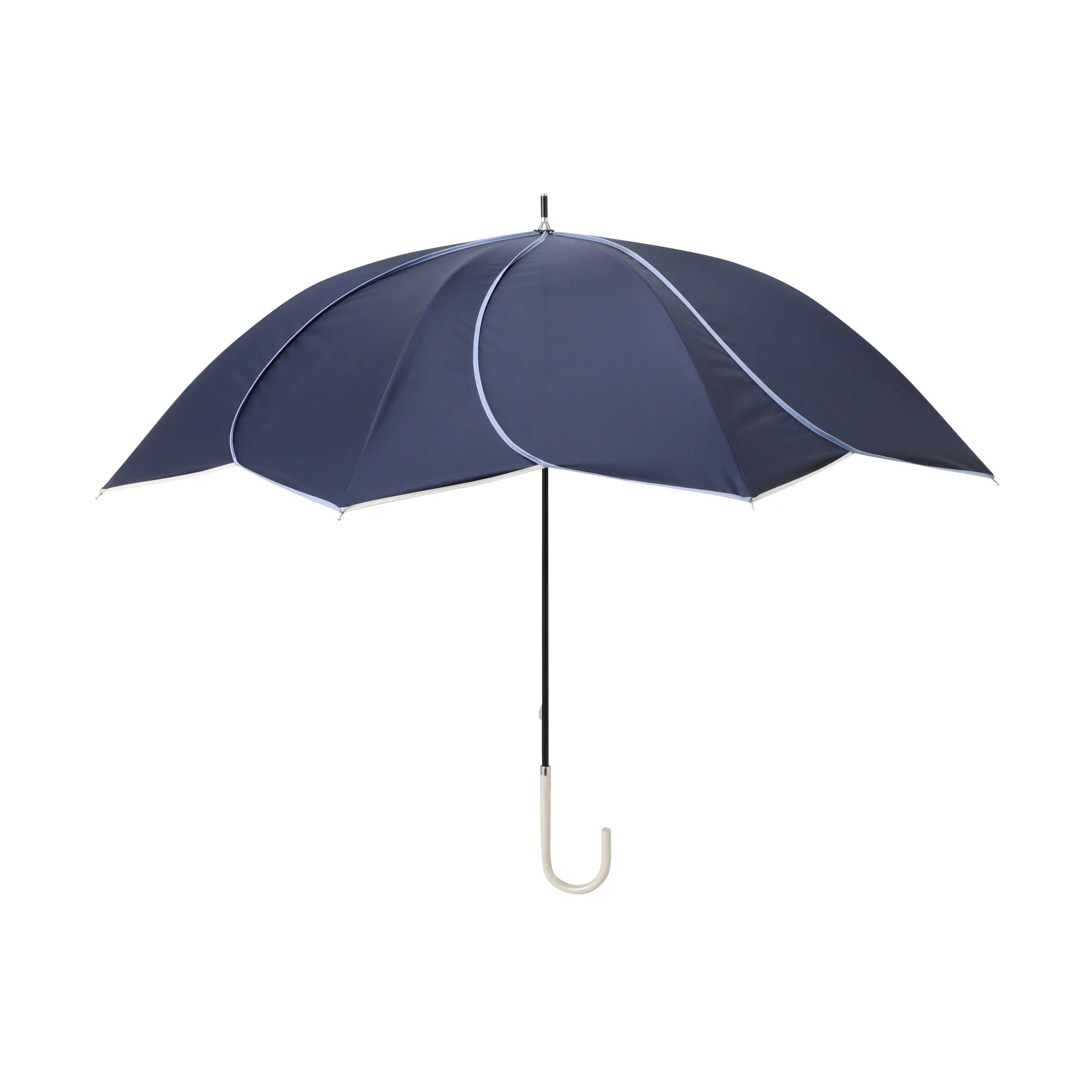 遮光 バイカラーパイピング 長傘 58cm ネイビー（晴雨兼用） - Image 3