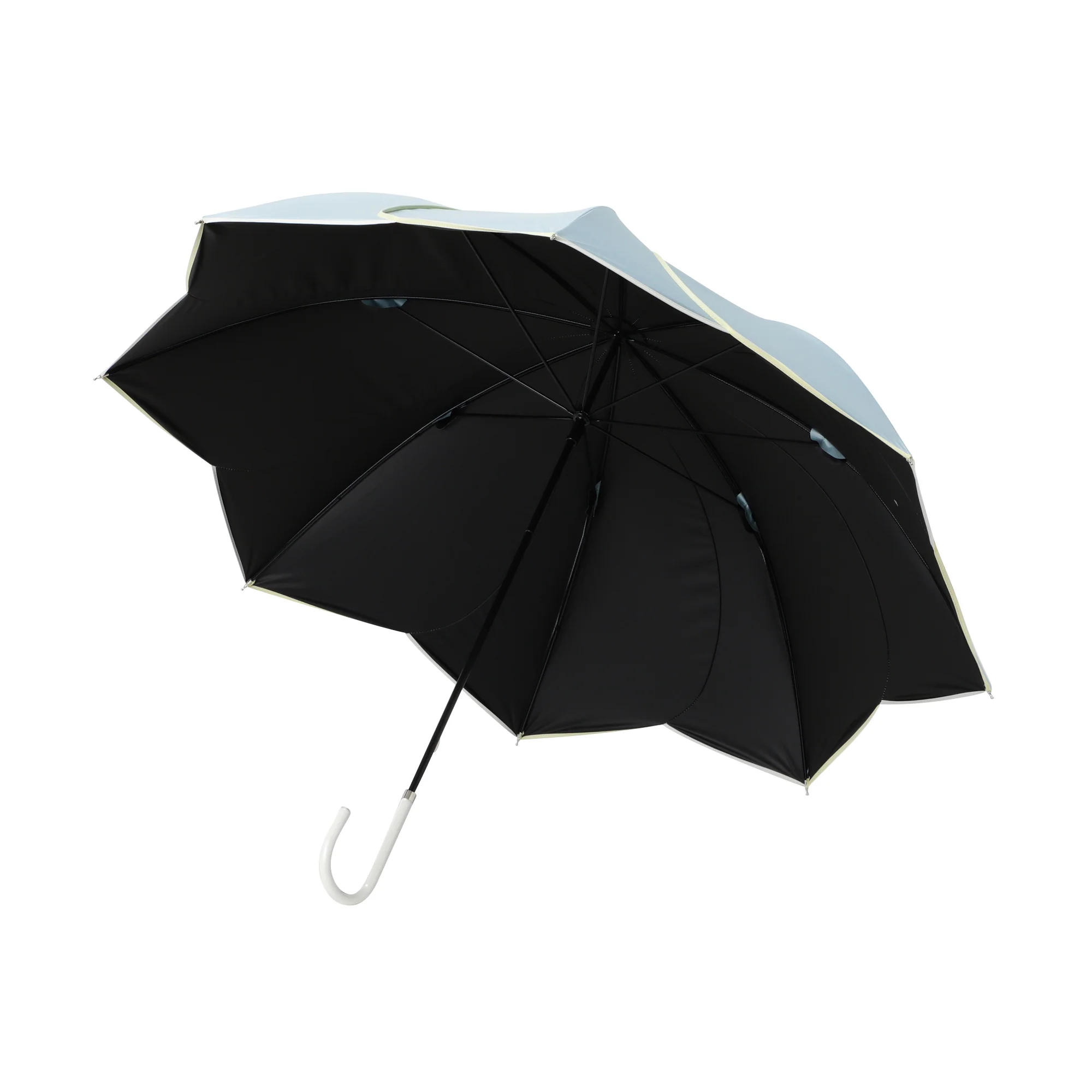 遮光 バイカラーパイピング 長傘 58cm グリーン（晴雨兼用） - Image 4