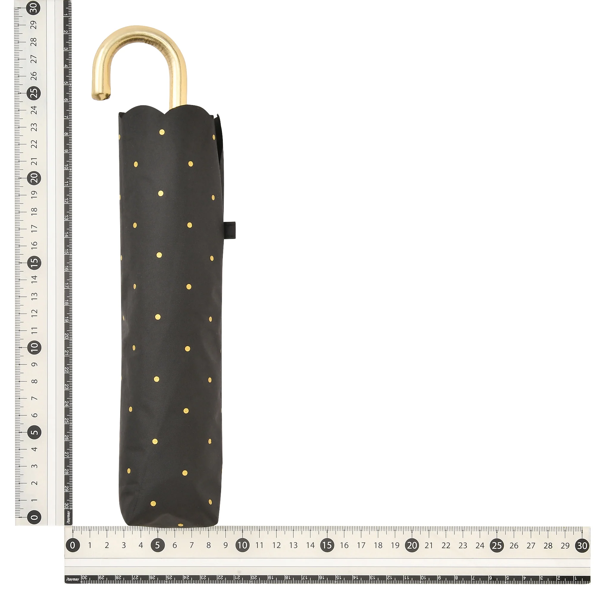 遮光 ドットグリッターヒートカット 折りたたみ傘 50cm ブラック（晴雨兼用） - Image 9