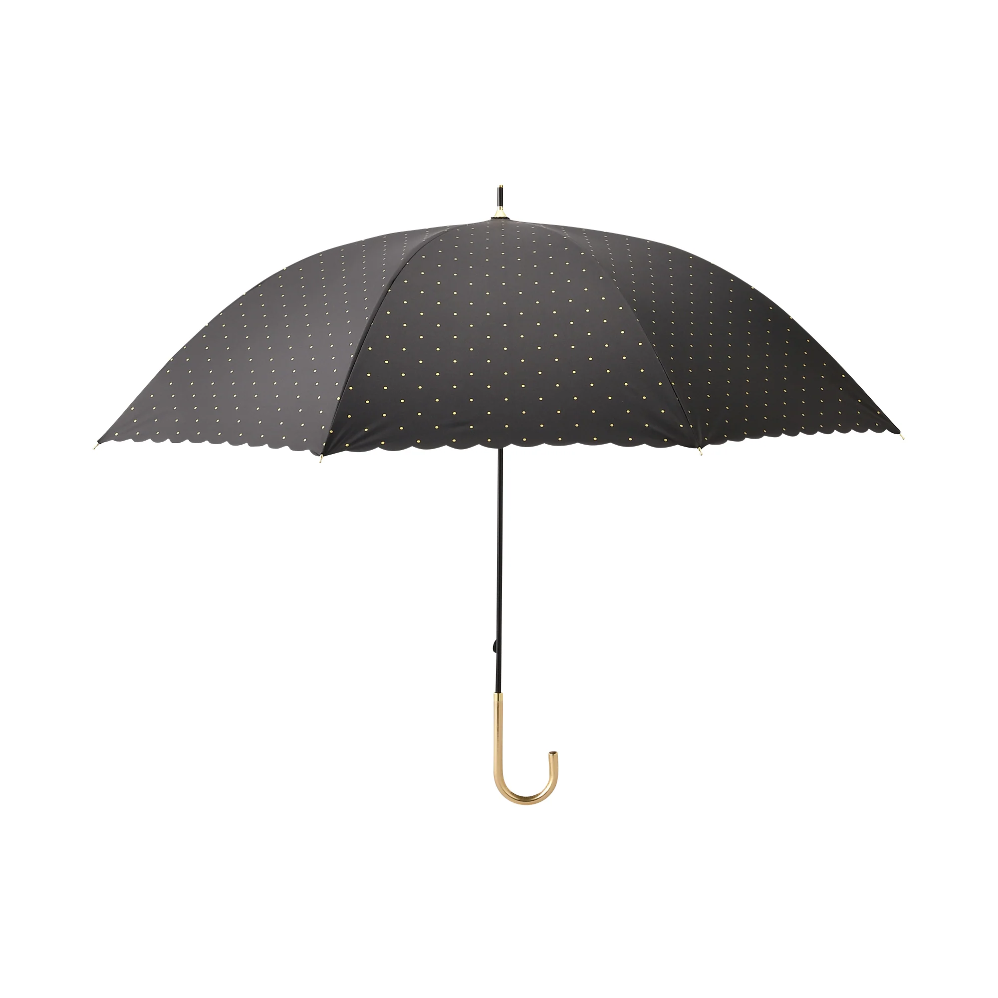 遮光 ドットグリッターヒートカット 長傘 58cm ブラック（晴雨兼用） - Image 3