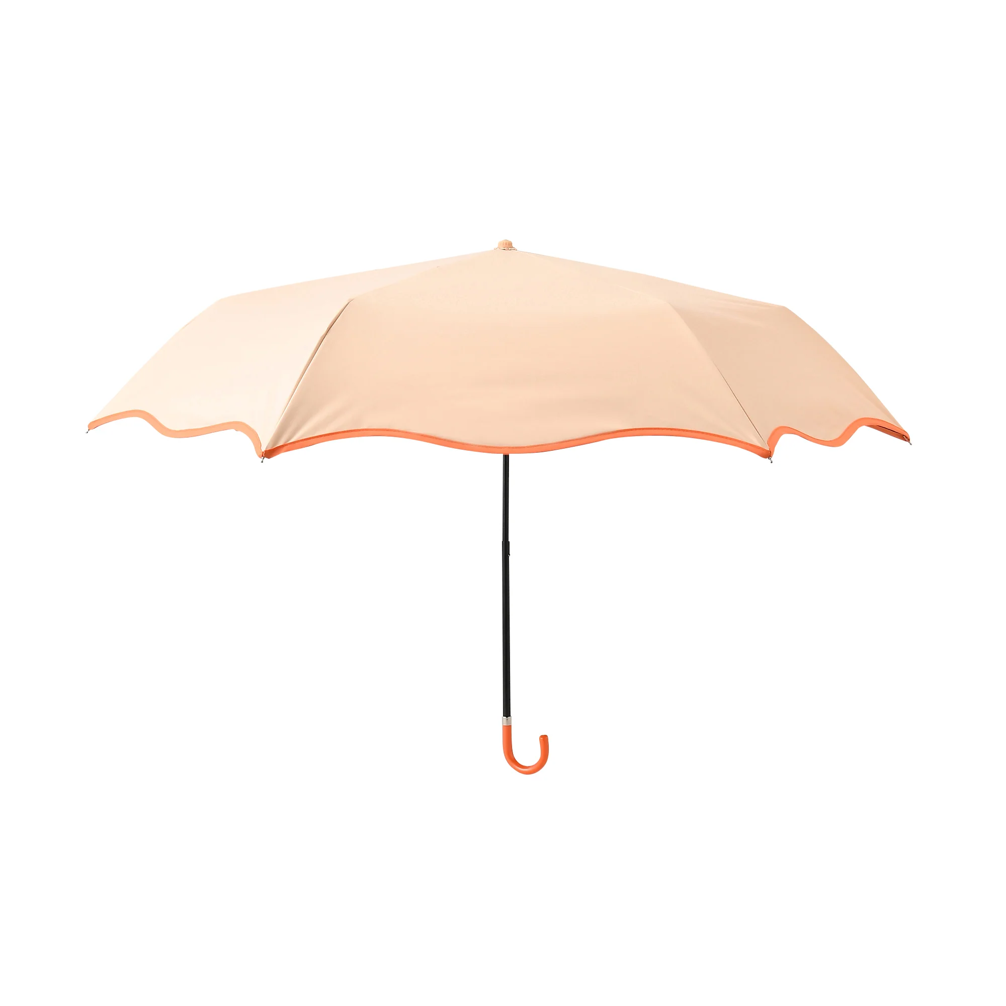 遮光 ウェーブパイピング 折りたたみ傘 50cm オレンジ（晴雨兼用） - Image 6