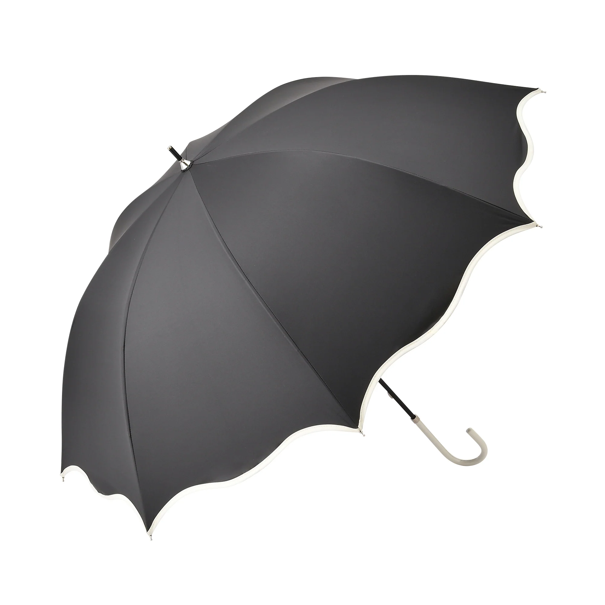 遮光 ウェーブパイピング 長傘 58cm ブラック（晴雨兼用） - Image 4