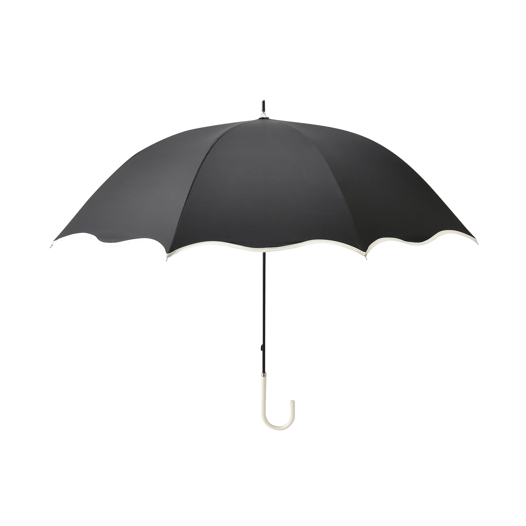 遮光 ウェーブパイピング 長傘 58cm ブラック（晴雨兼用） - Image 5