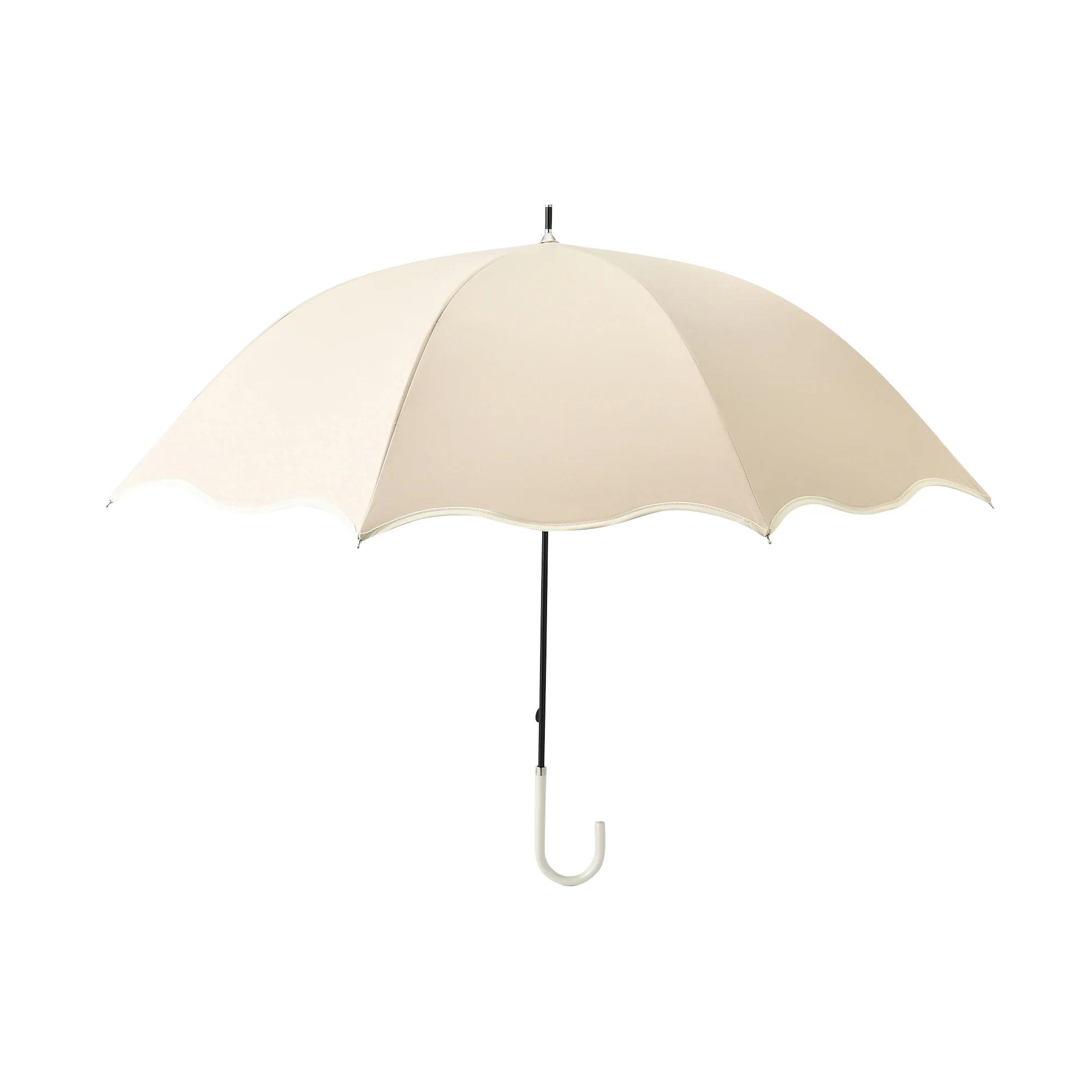遮光 ウェーブパイピング 長傘 58cm ベージュ（晴雨兼用） - Image 6