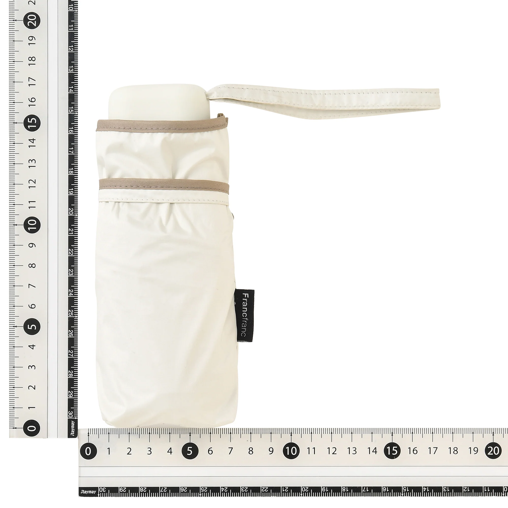 遮光 コンパクト パイピング 折りたたみ傘 47cm アイボリー（晴雨兼用） - Image 9