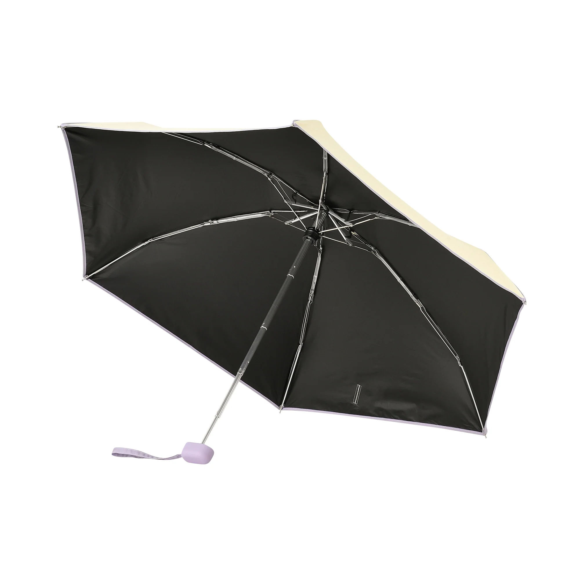 遮光 コンパクト パイピング 折りたたみ傘 47cm イエロー（晴雨兼用） - Image 4