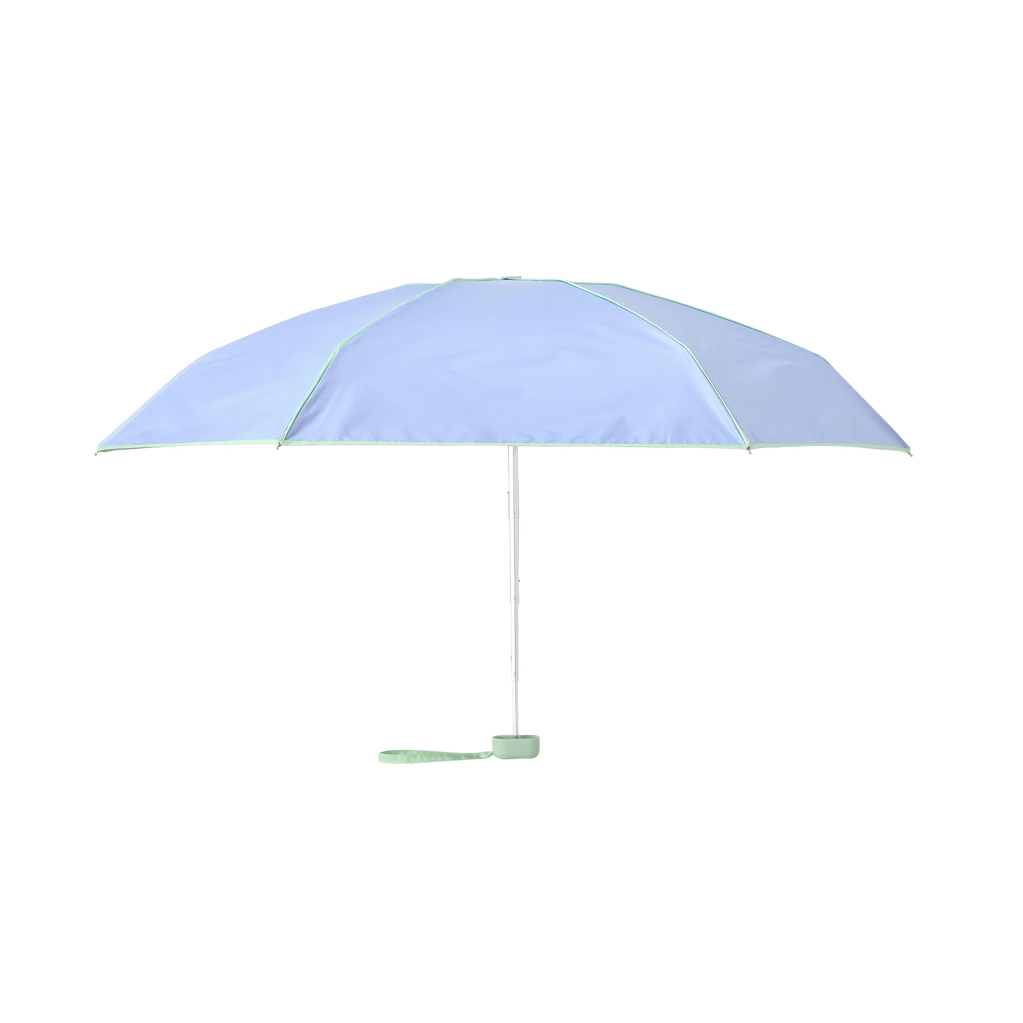 遮光 コンパクト パイピング 折りたたみ傘 47cm ブルー（晴雨兼用） - Image 3