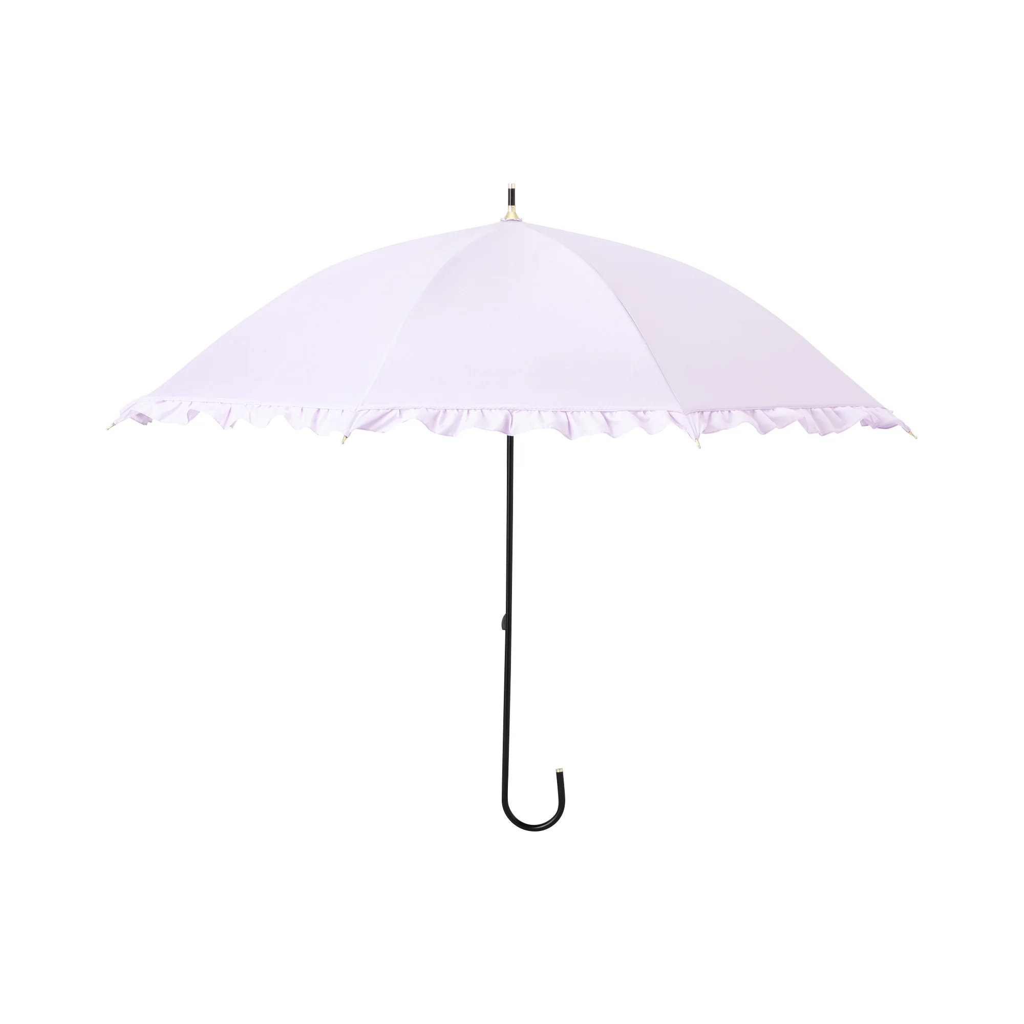 遮光 クラシックフリル 長傘 50cm ラベンダー（晴雨兼用） - Image 3
