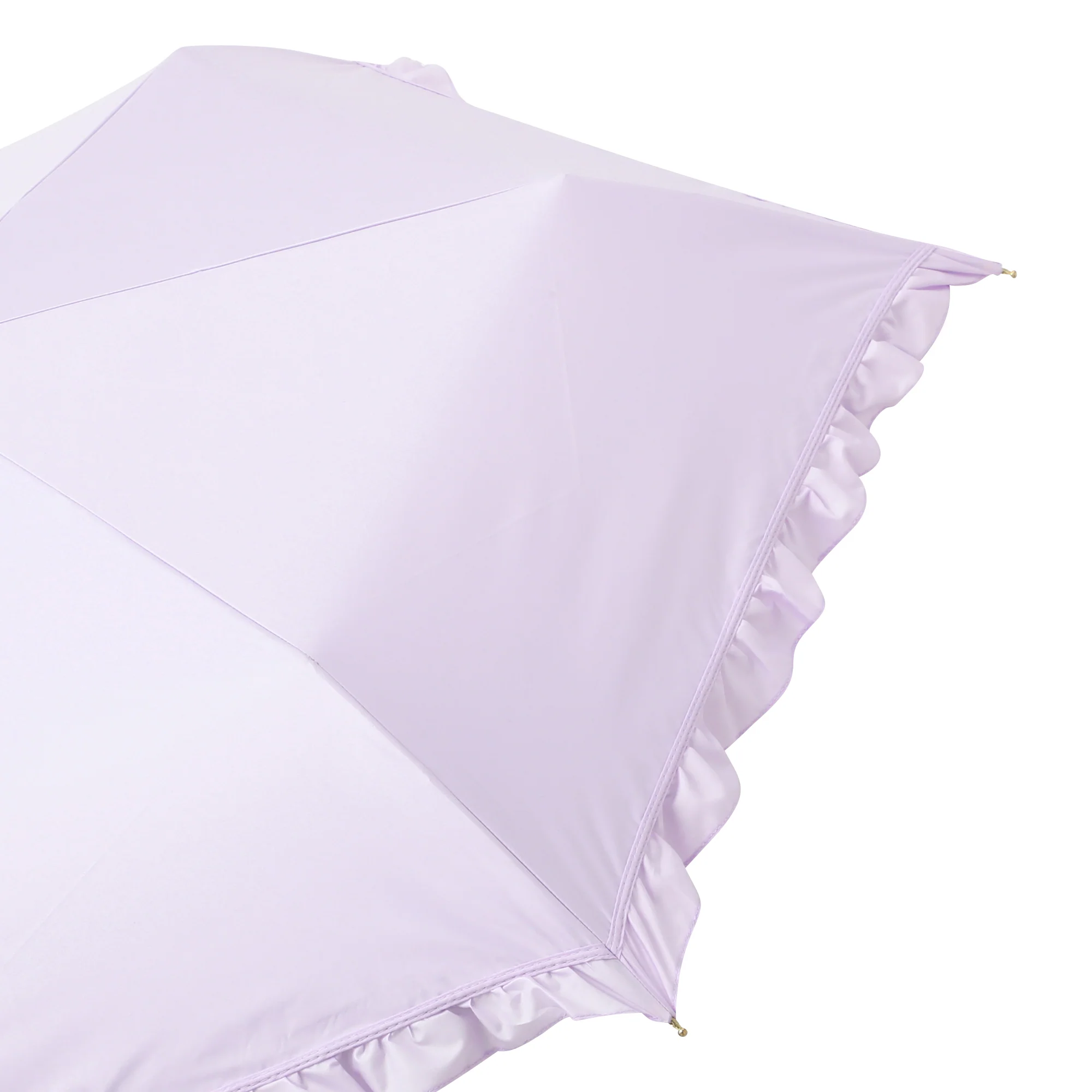 遮光 クラシックフリル 折りたたみ傘 50cm ラベンダー（晴雨兼用） - Image 5