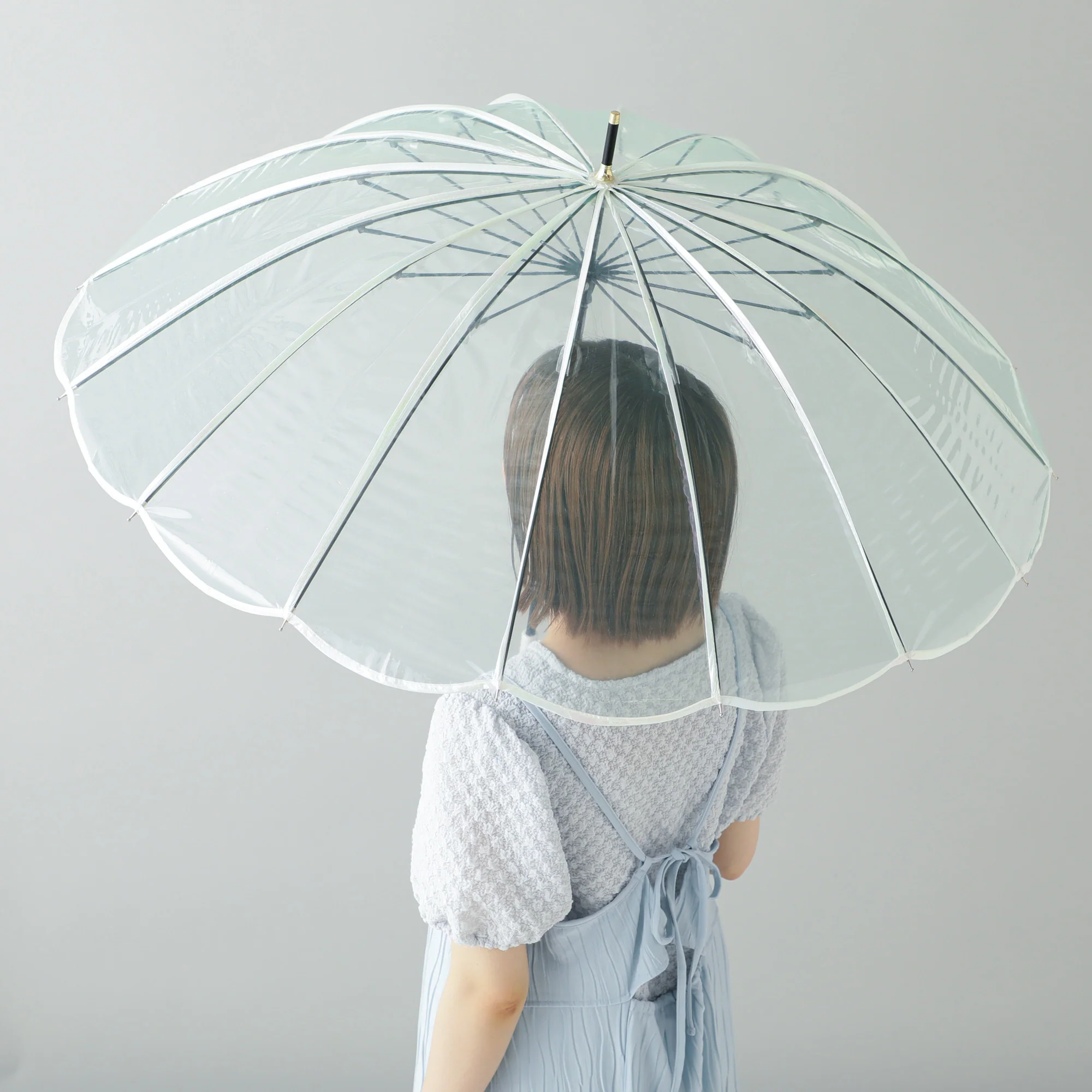マーメイドアンブレラ 長傘 55cm ミント - Image 2