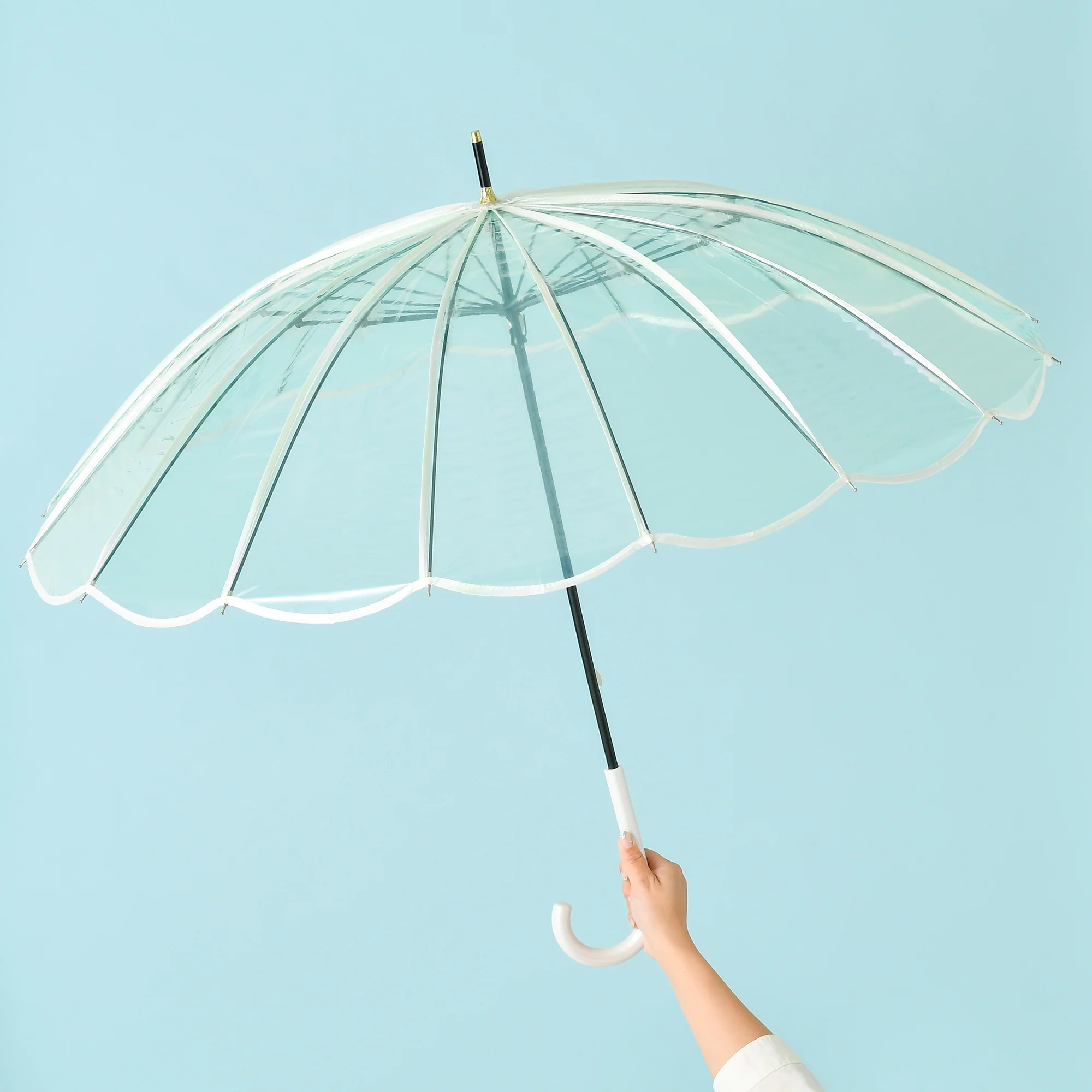 マーメイドアンブレラ 長傘 55cm ミント - Image 3