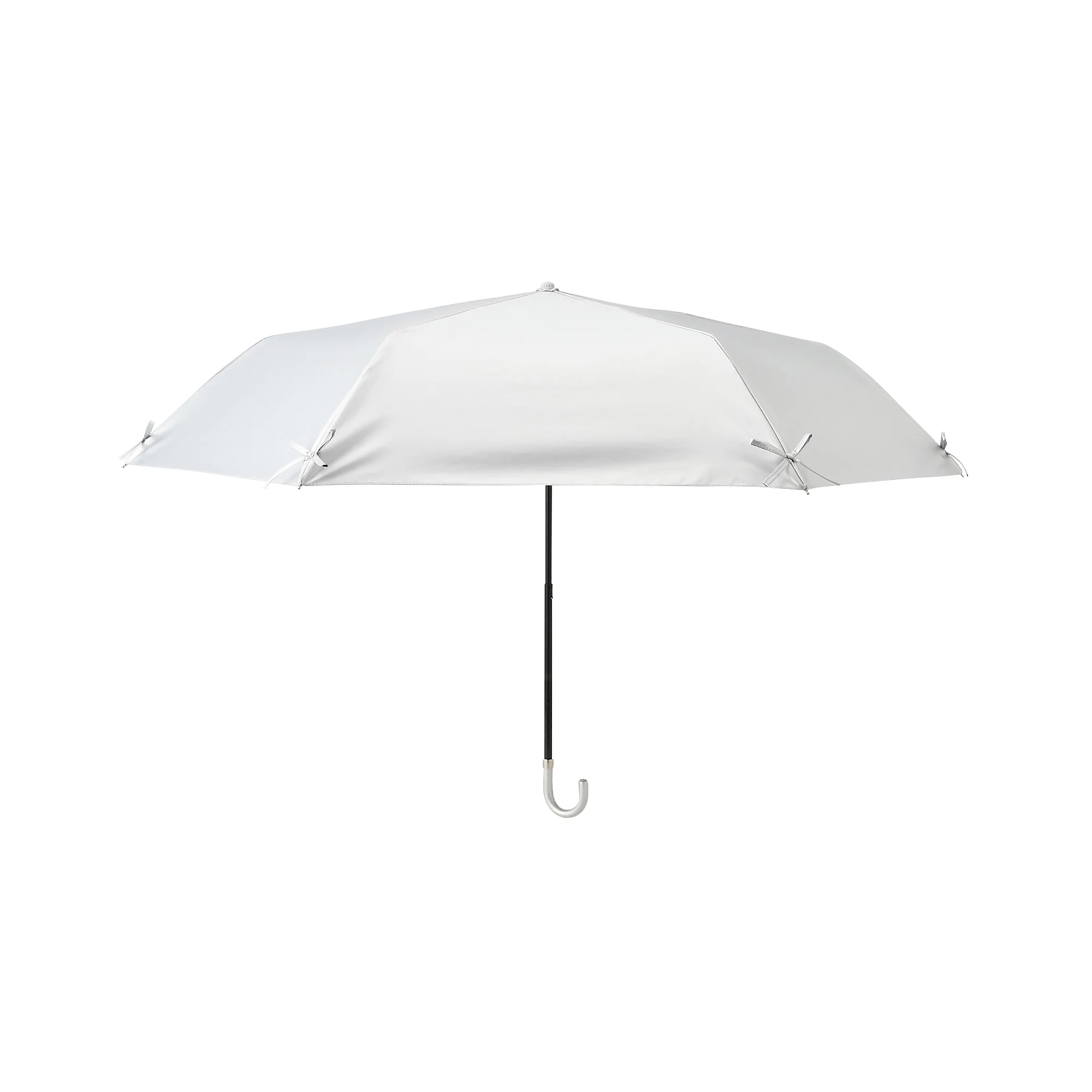 遮光 リボン 折りたたみ傘 50cm シルバー（晴雨兼用） - Image 4