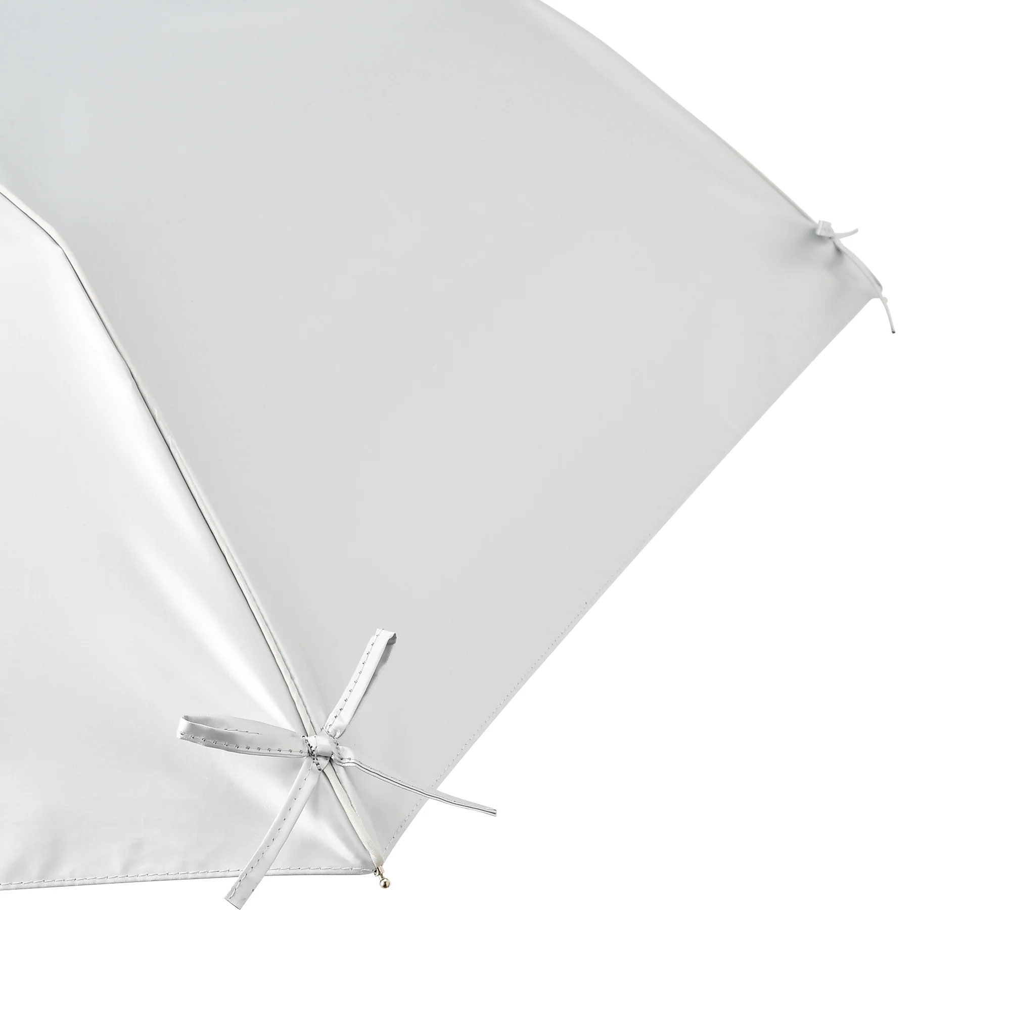 遮光 リボン 折りたたみ傘 50cm シルバー（晴雨兼用） - Image 6