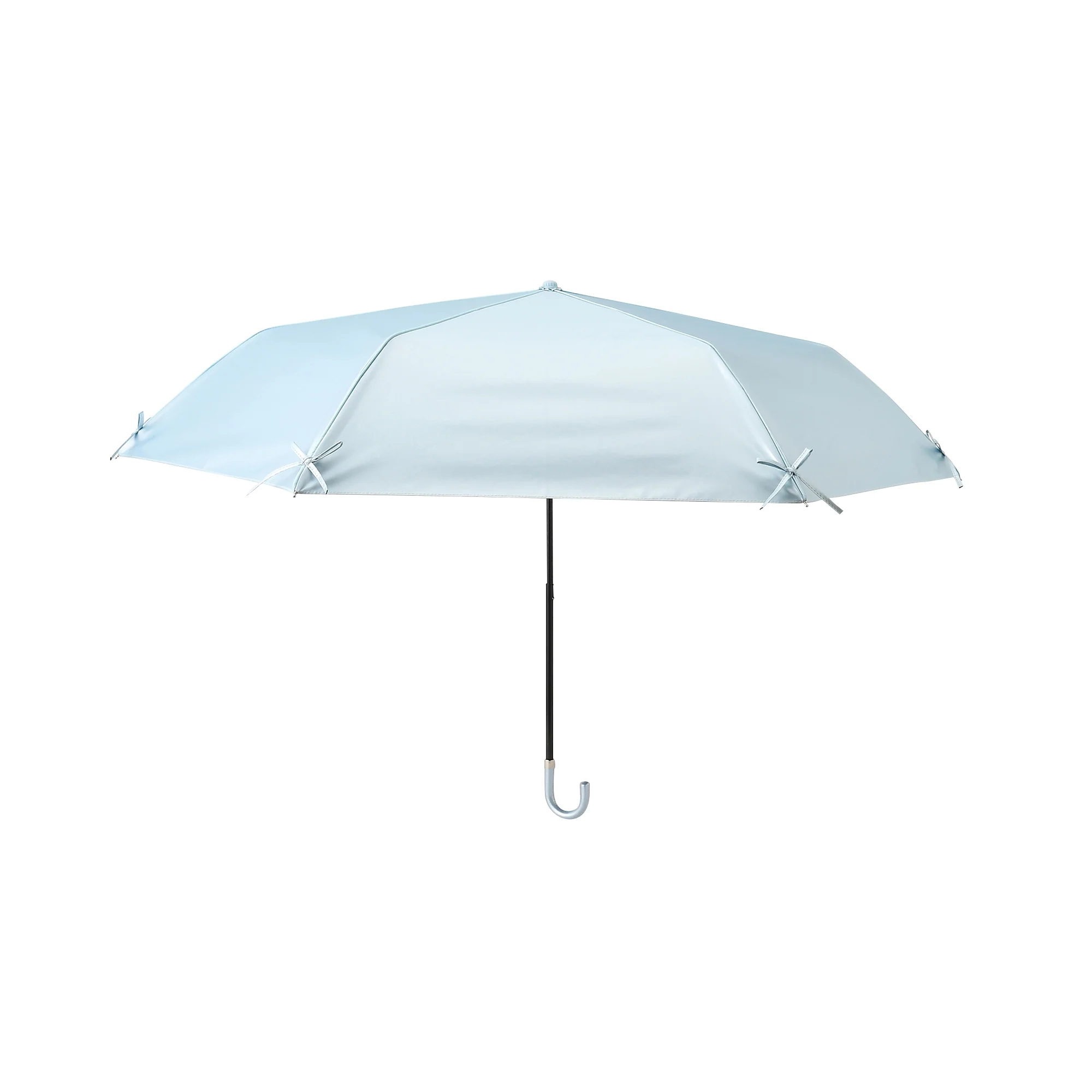 遮光 リボン 折りたたみ傘 50cm ライトブルー（晴雨兼用） - Image 5