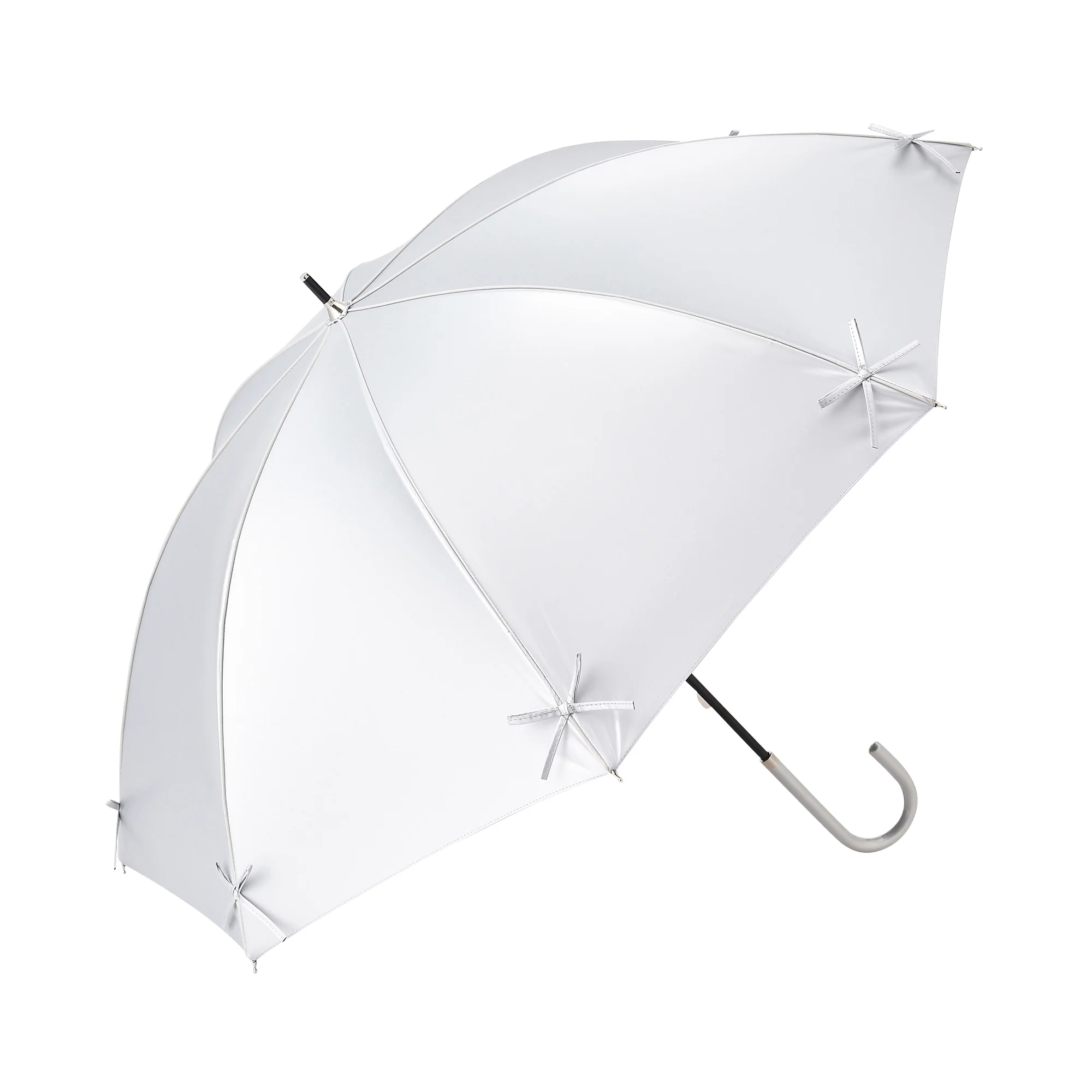 遮光 リボン 長傘 50cm シルバー（晴雨兼用） - Image 5