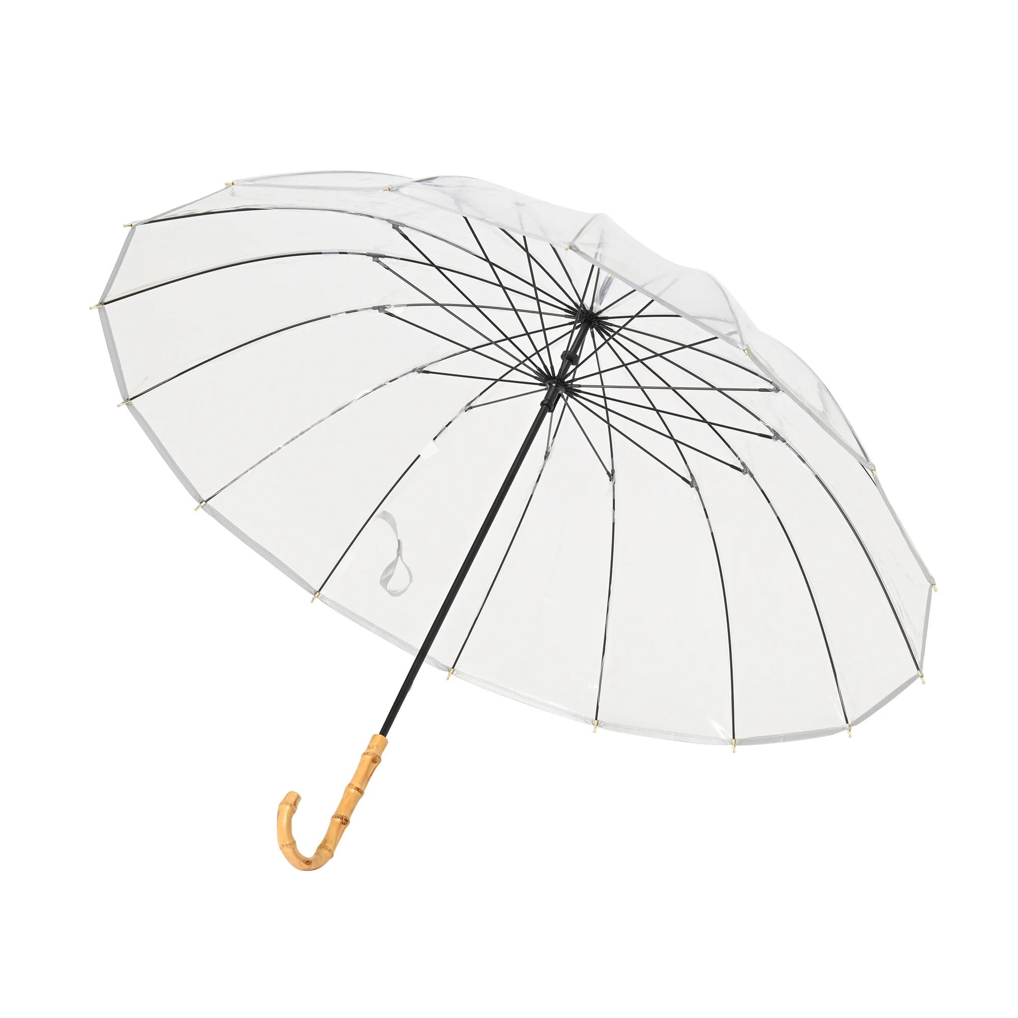 16Kプラスティックパイピング 長傘 60cm オフホワイト - Image 4