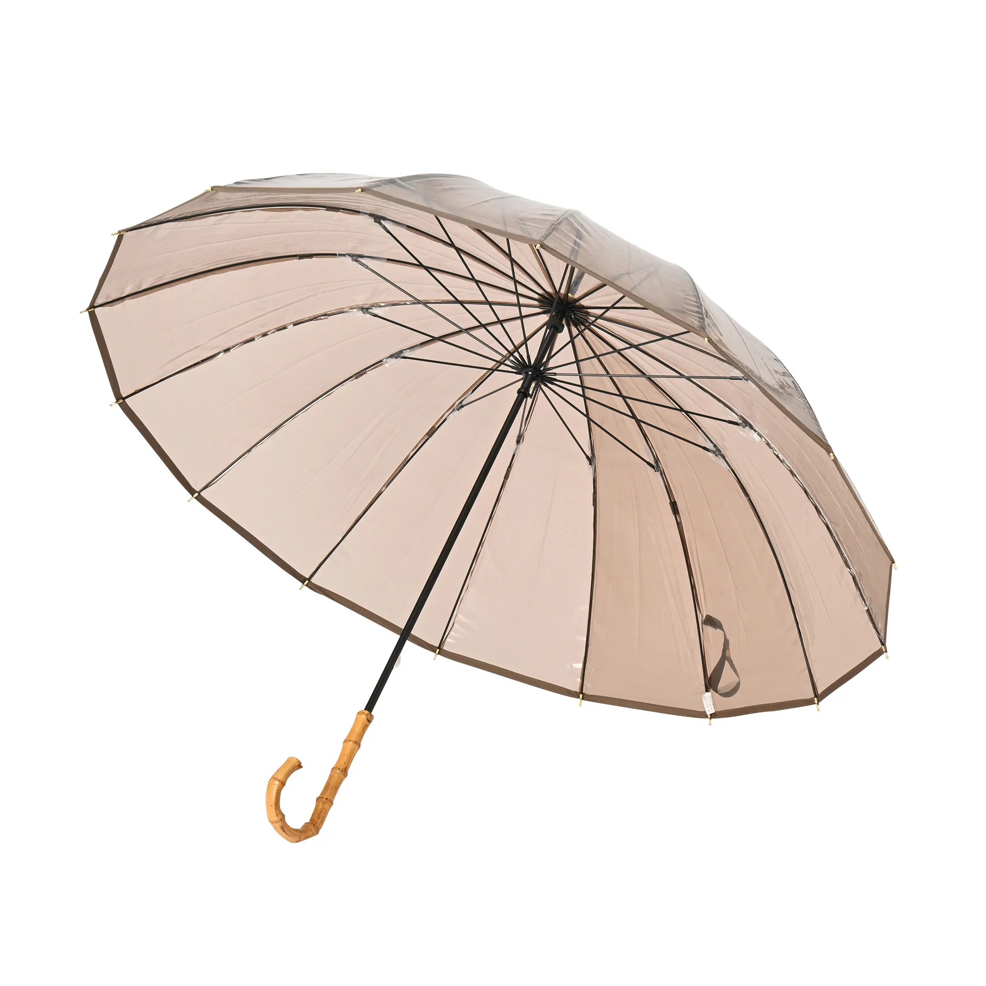 16Kプラスティックパイピング 長傘 60cm ブラウン - Image 4