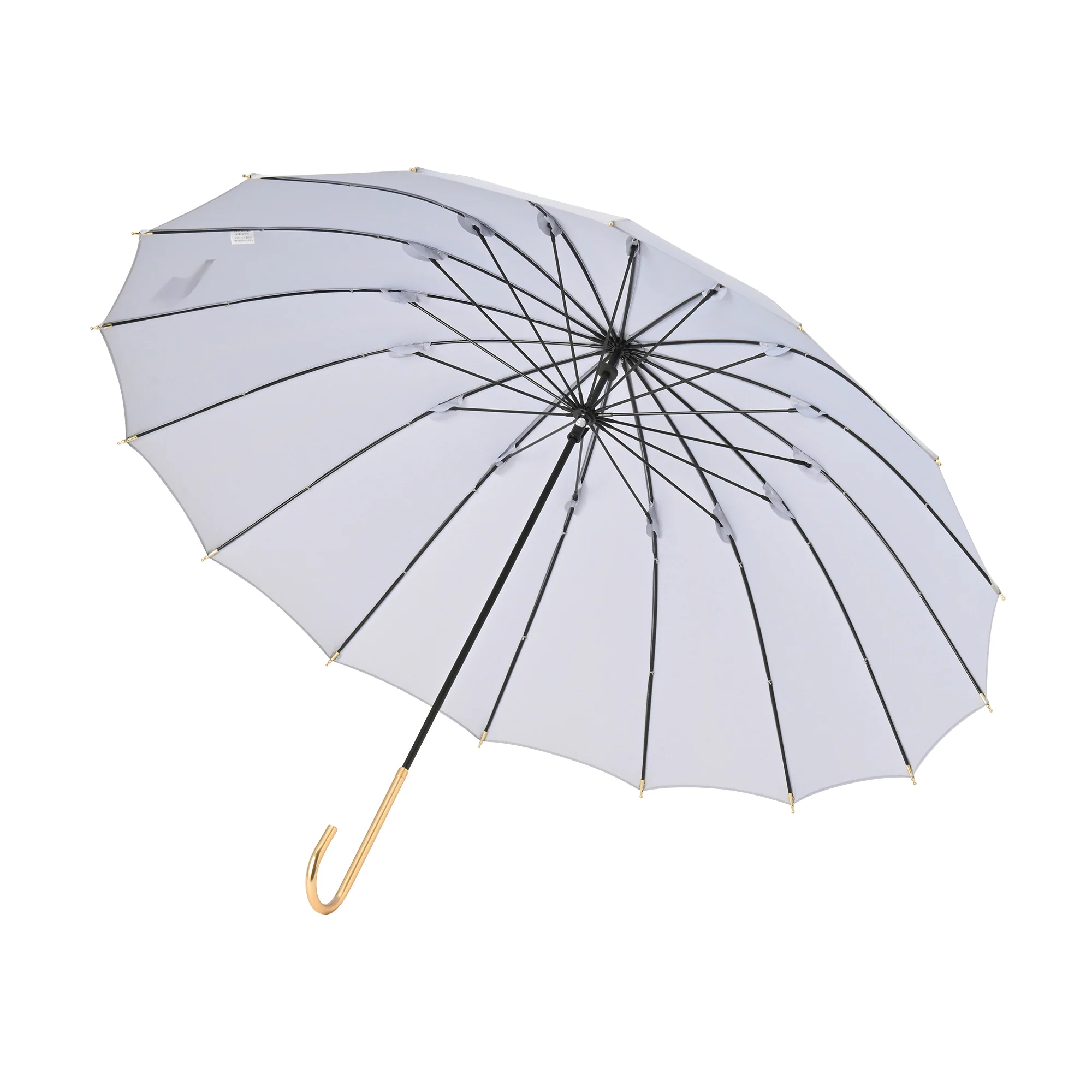16本骨ソリッド 長傘 55cm グレー - Image 3
