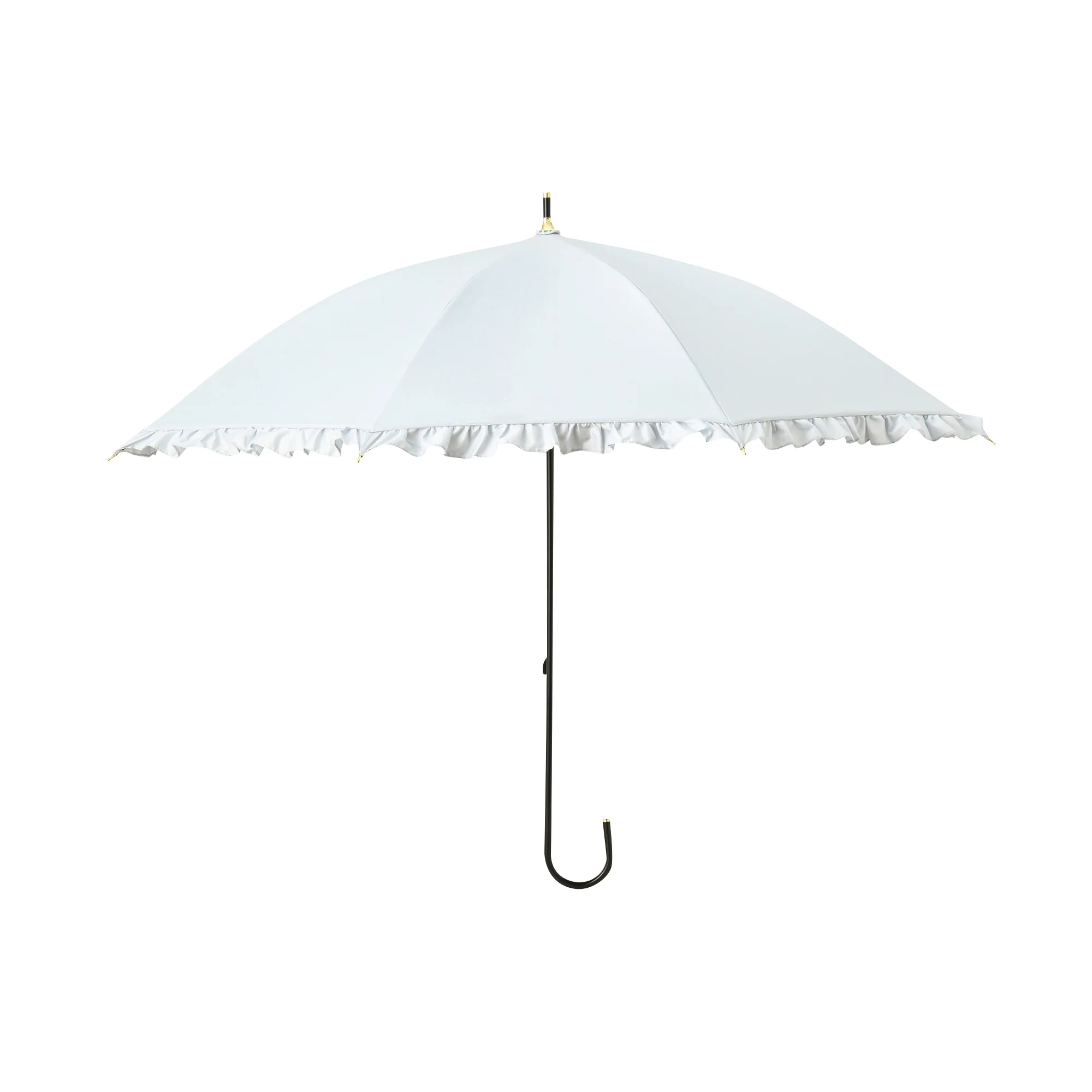 遮光クラシックフリル 長傘 50cm サックスブルー（晴雨兼用） - Image 3