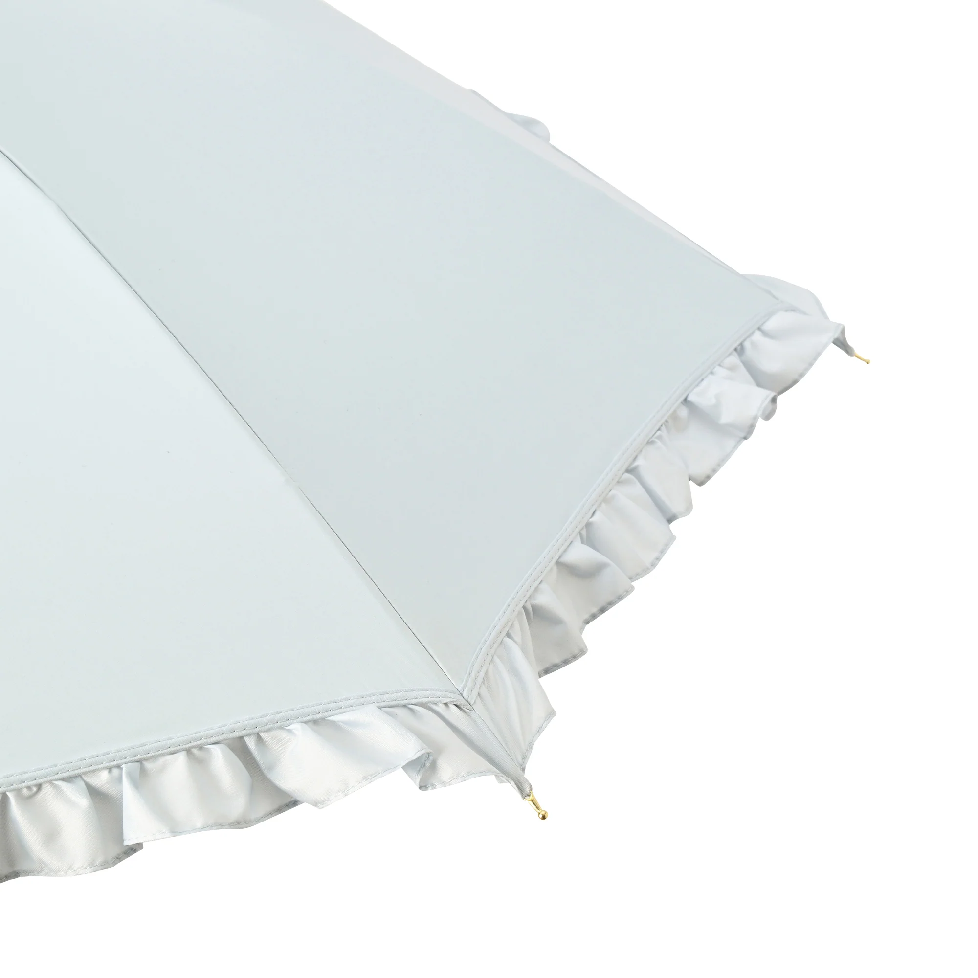 遮光クラシックフリル 長傘 50cm サックスブルー（晴雨兼用） - Image 5