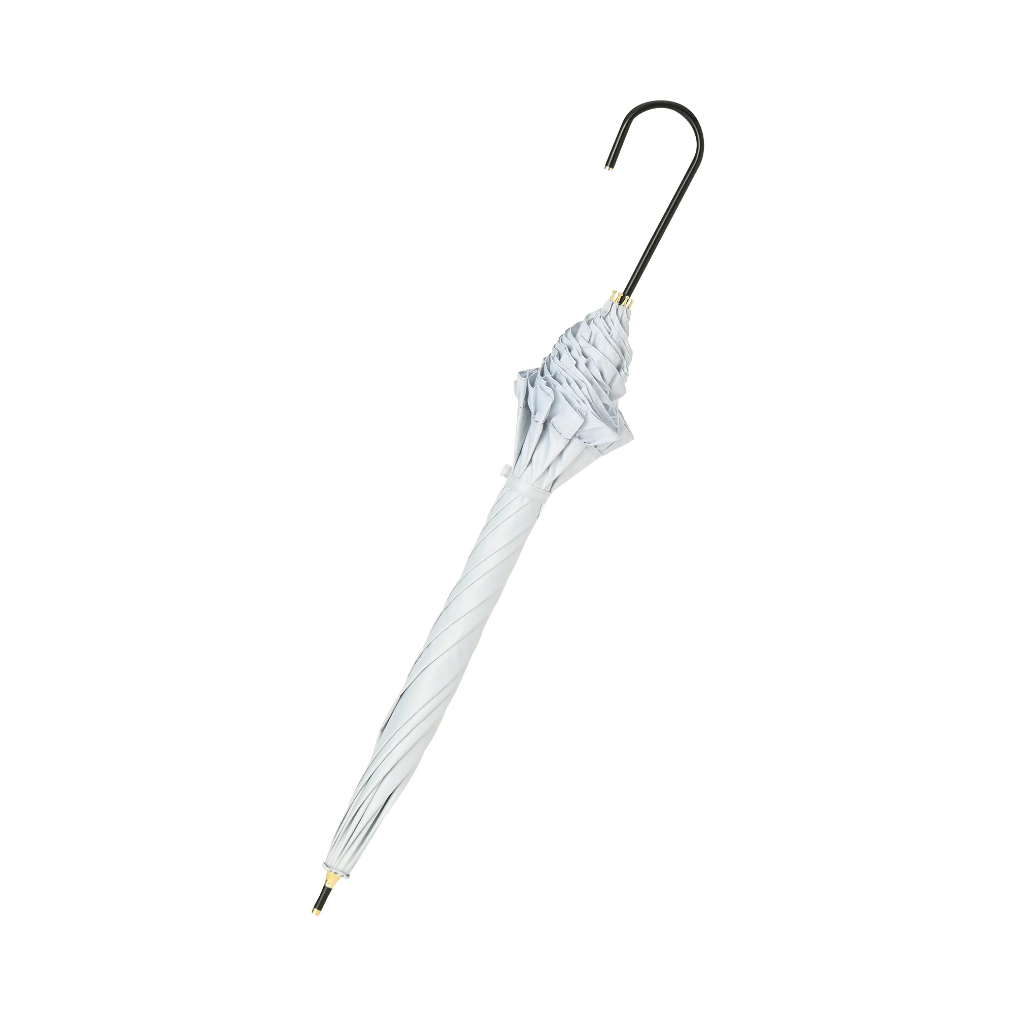 遮光クラシックフリル 長傘 50cm サックスブルー（晴雨兼用） - Image 8