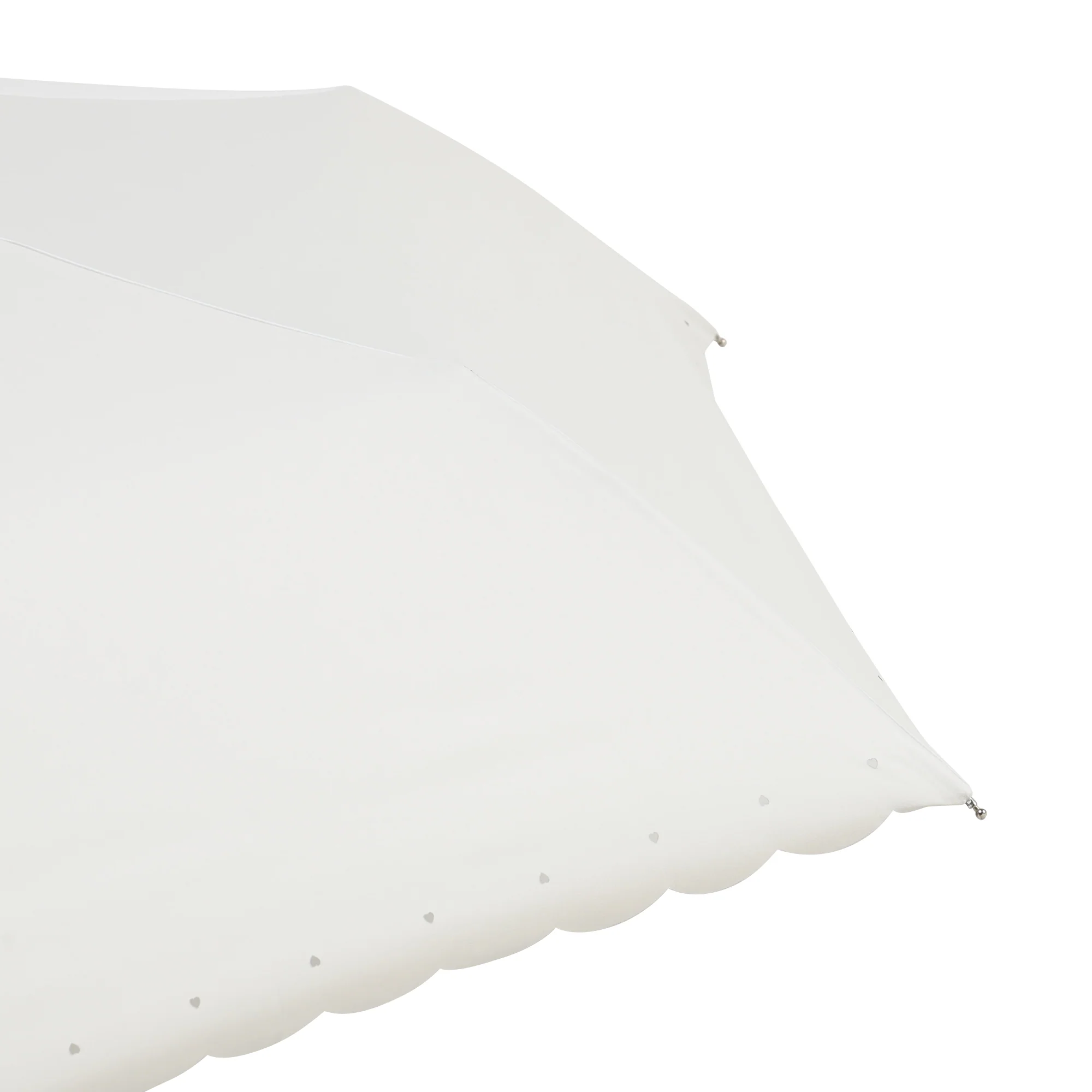 遮光シルバーリボンハート 折りたたみ傘 50cm オフホワイト（晴雨兼用） - Image 5
