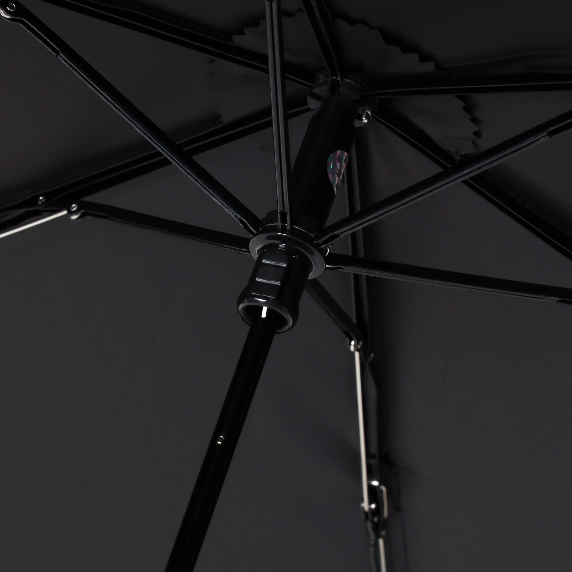 遮光シルバーリボンハート 折りたたみ傘 50cm ブラック（晴雨兼用） - Image 7
