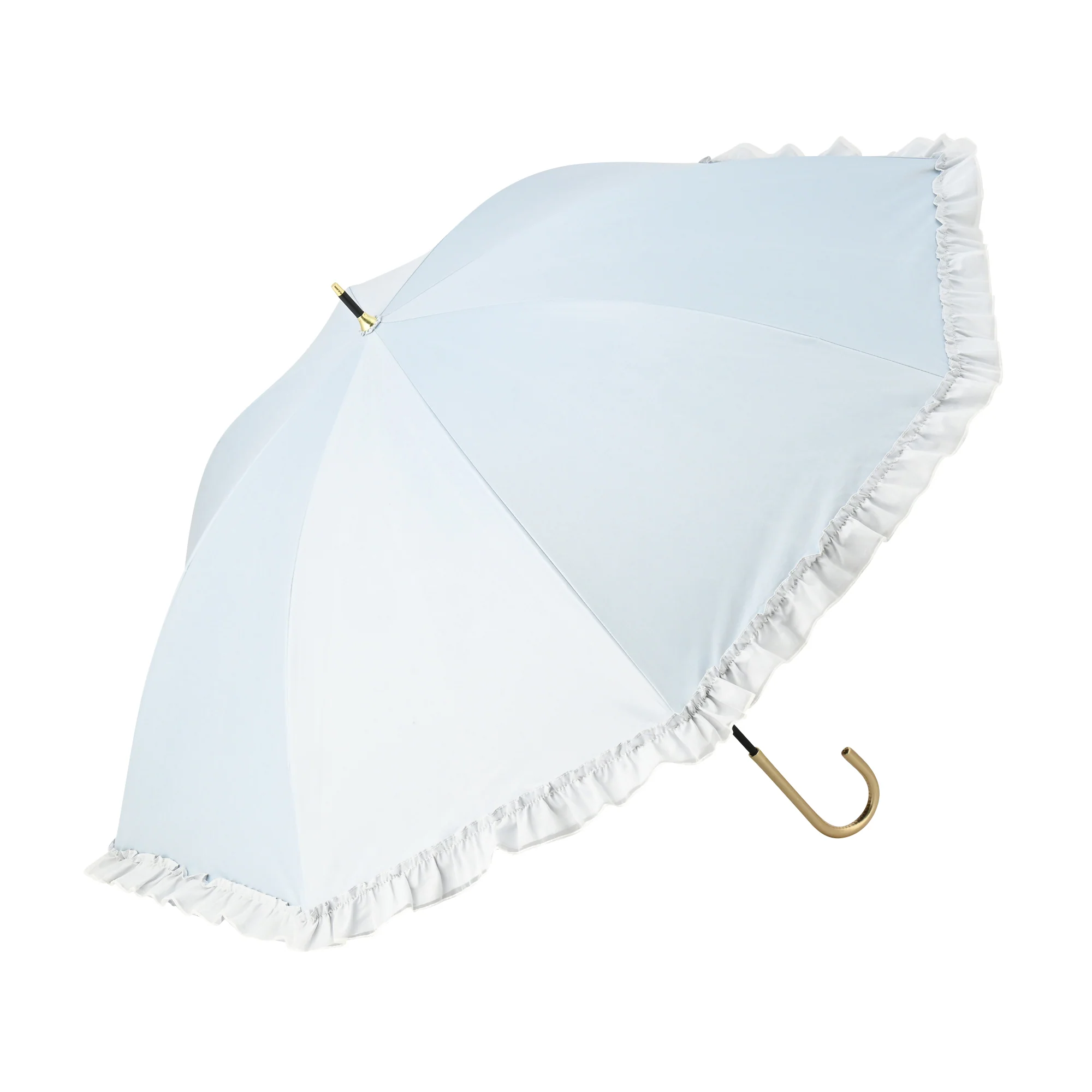 遮光オーガンジーフリル 長傘 55cm グレー（晴雨兼用） - Image 2