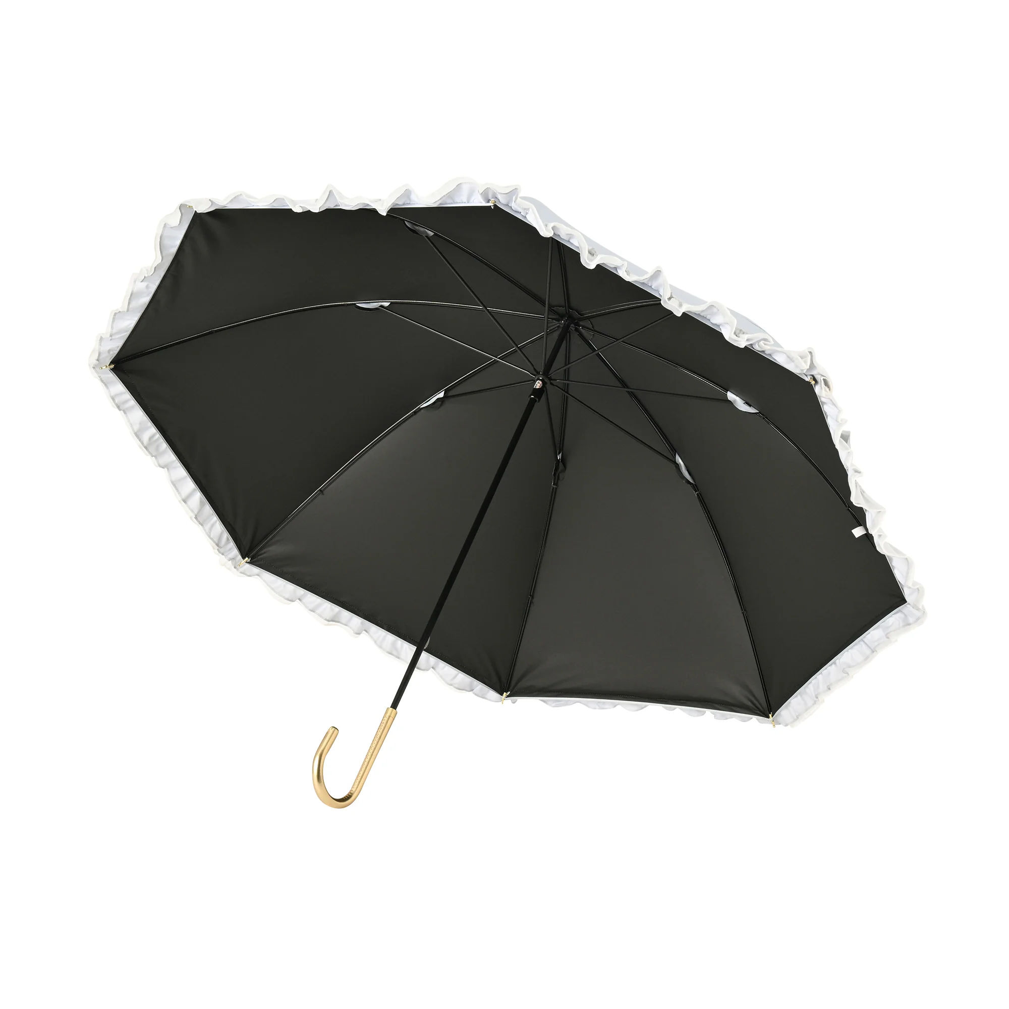 遮光オーガンジーフリル 長傘 55cm グレー（晴雨兼用） - Image 4