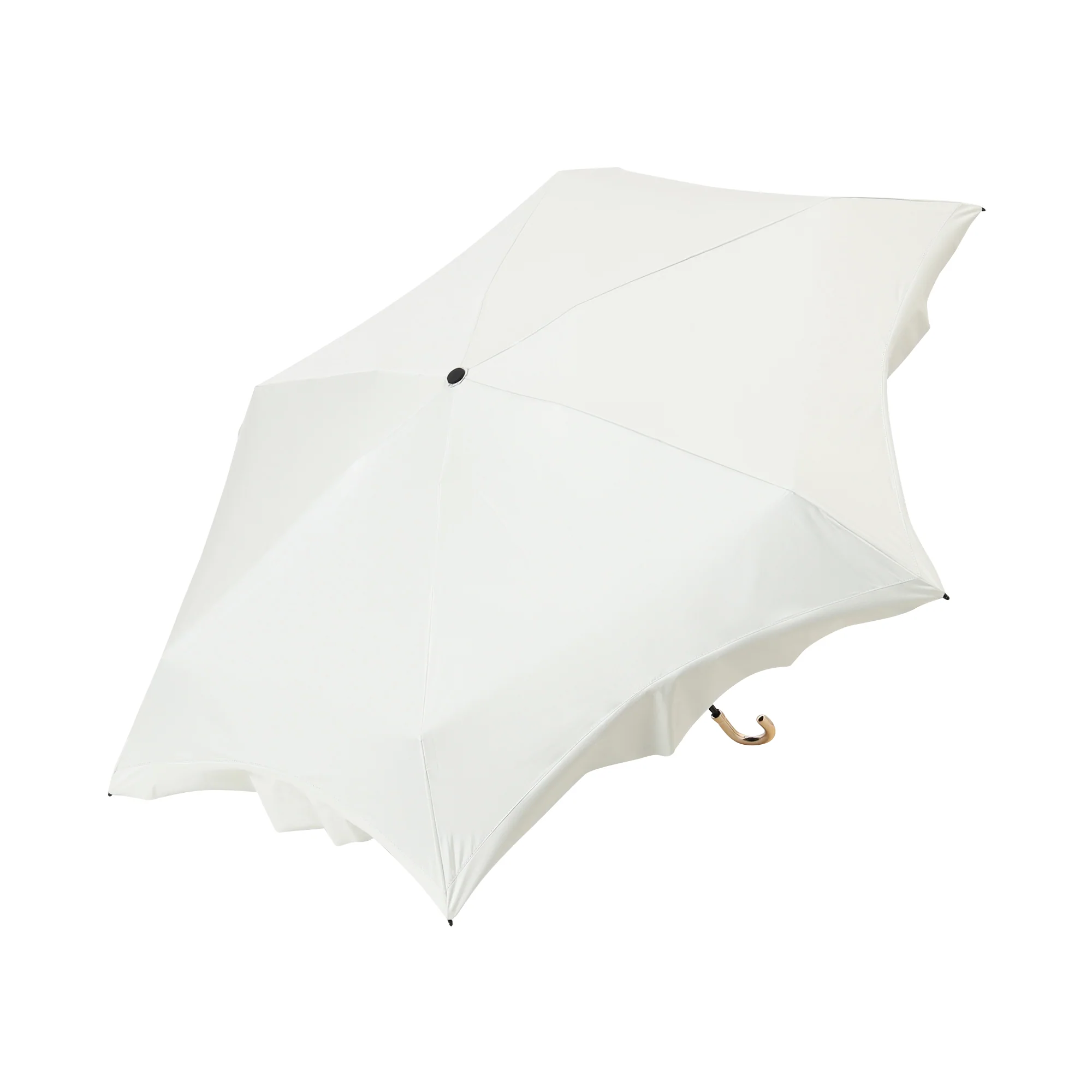 遮光コンパクトフリル 折りたたみ傘 50cm オフホワイト（晴雨兼用） - Image 2