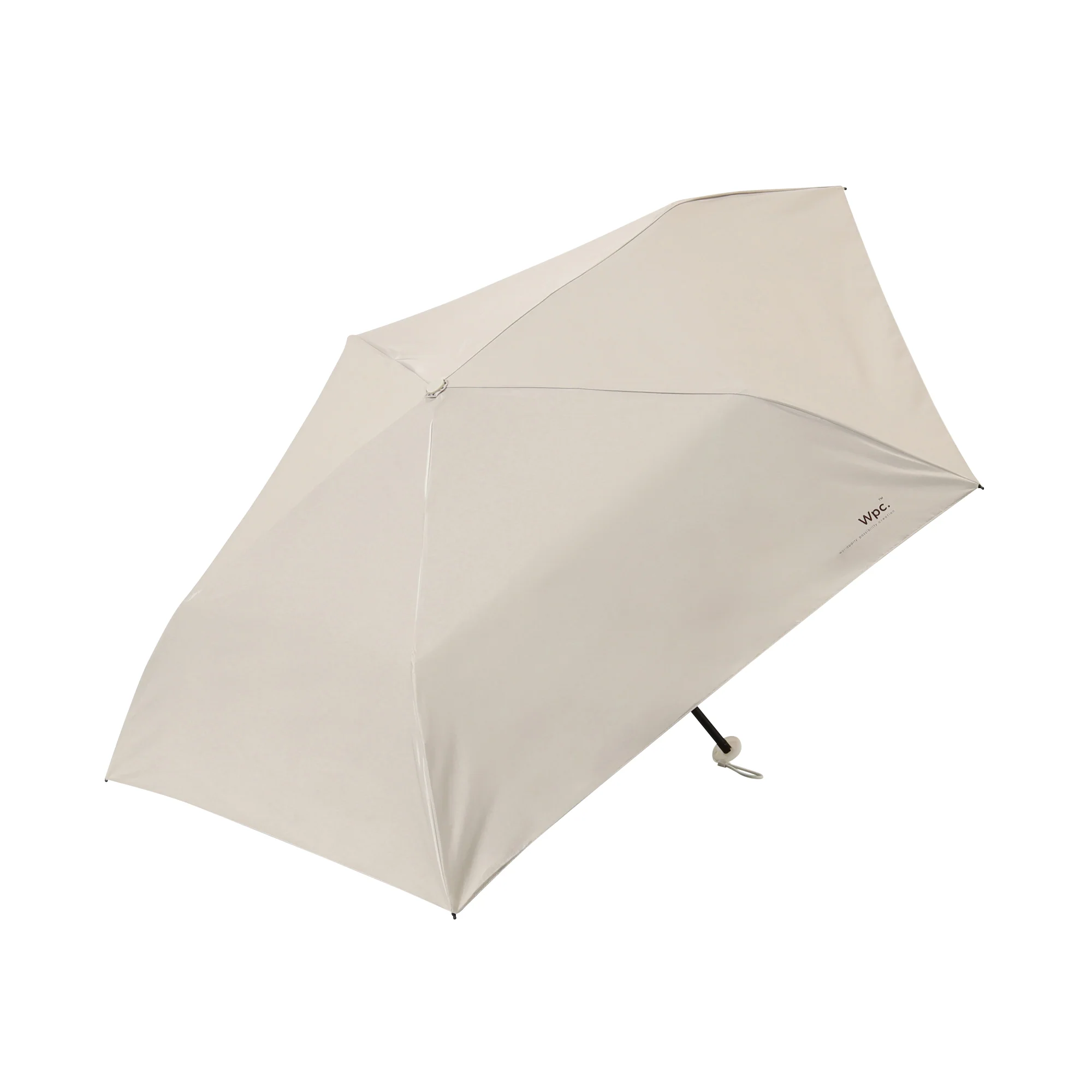 遮光軽量ソリッド 折りたたみ傘 50cm ベージュ（晴雨兼用） - Image 2