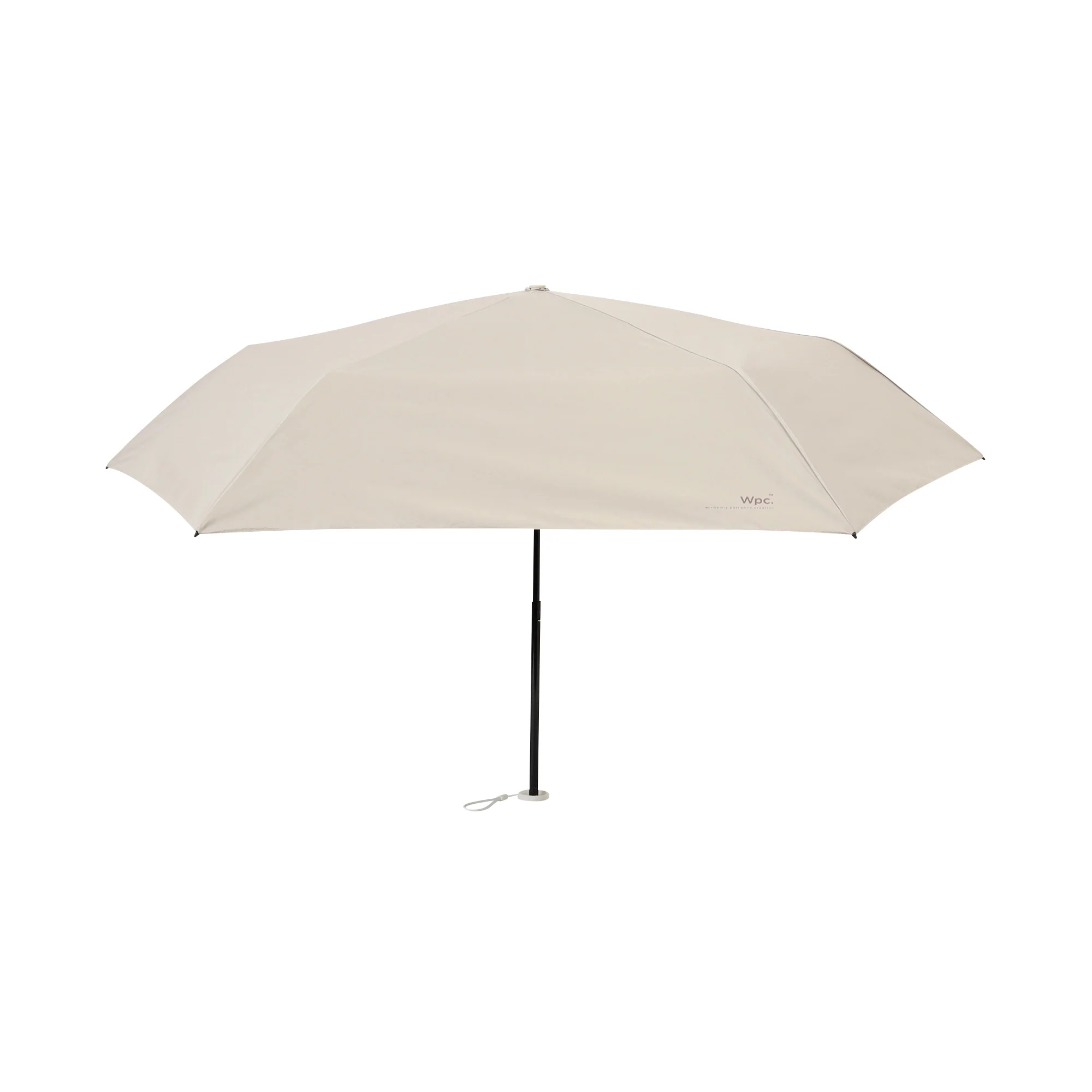遮光軽量ソリッド 折りたたみ傘 50cm ベージュ（晴雨兼用） - Image 3