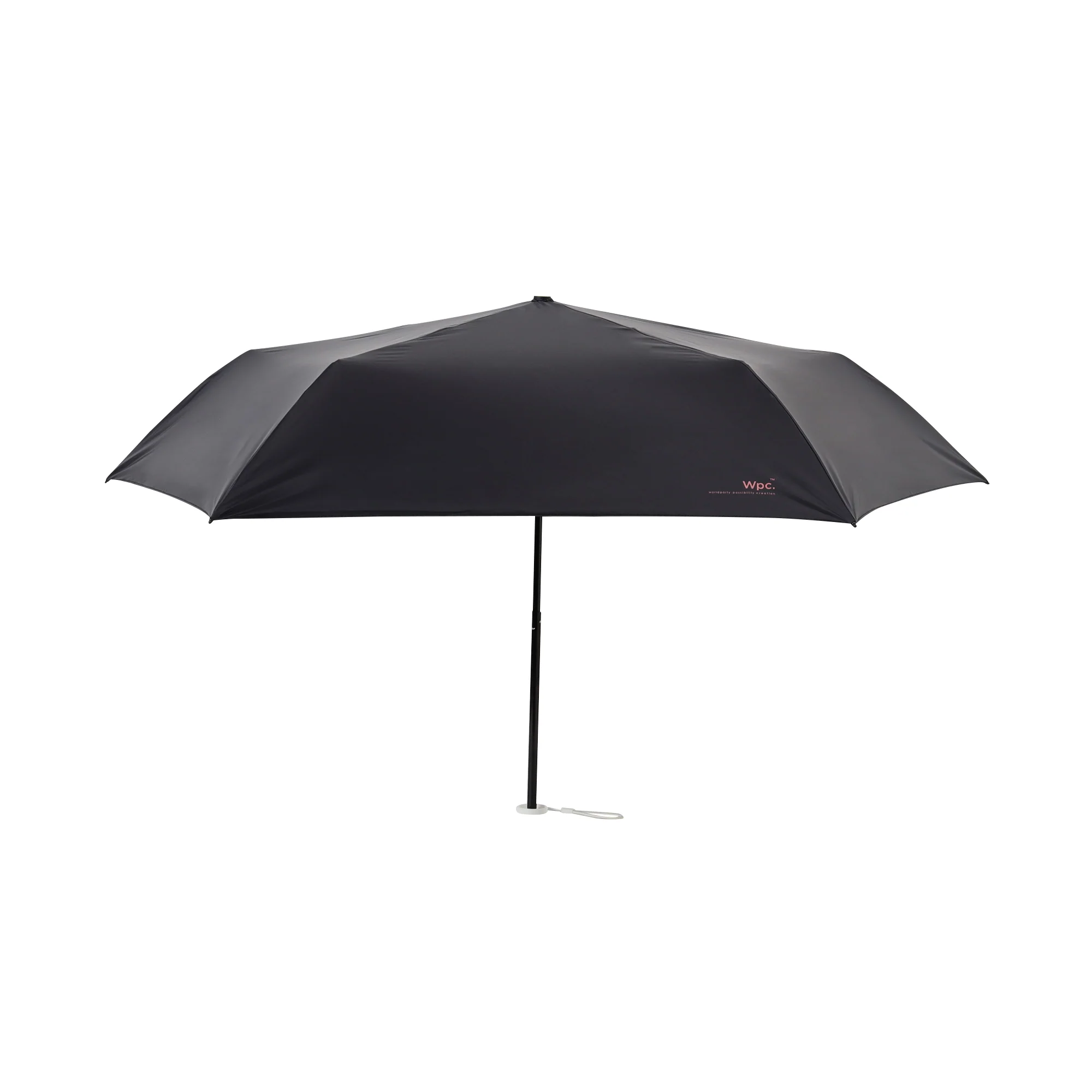 遮光軽量ソリッド 折りたたみ傘 50cm ブラック（晴雨兼用） - Image 3