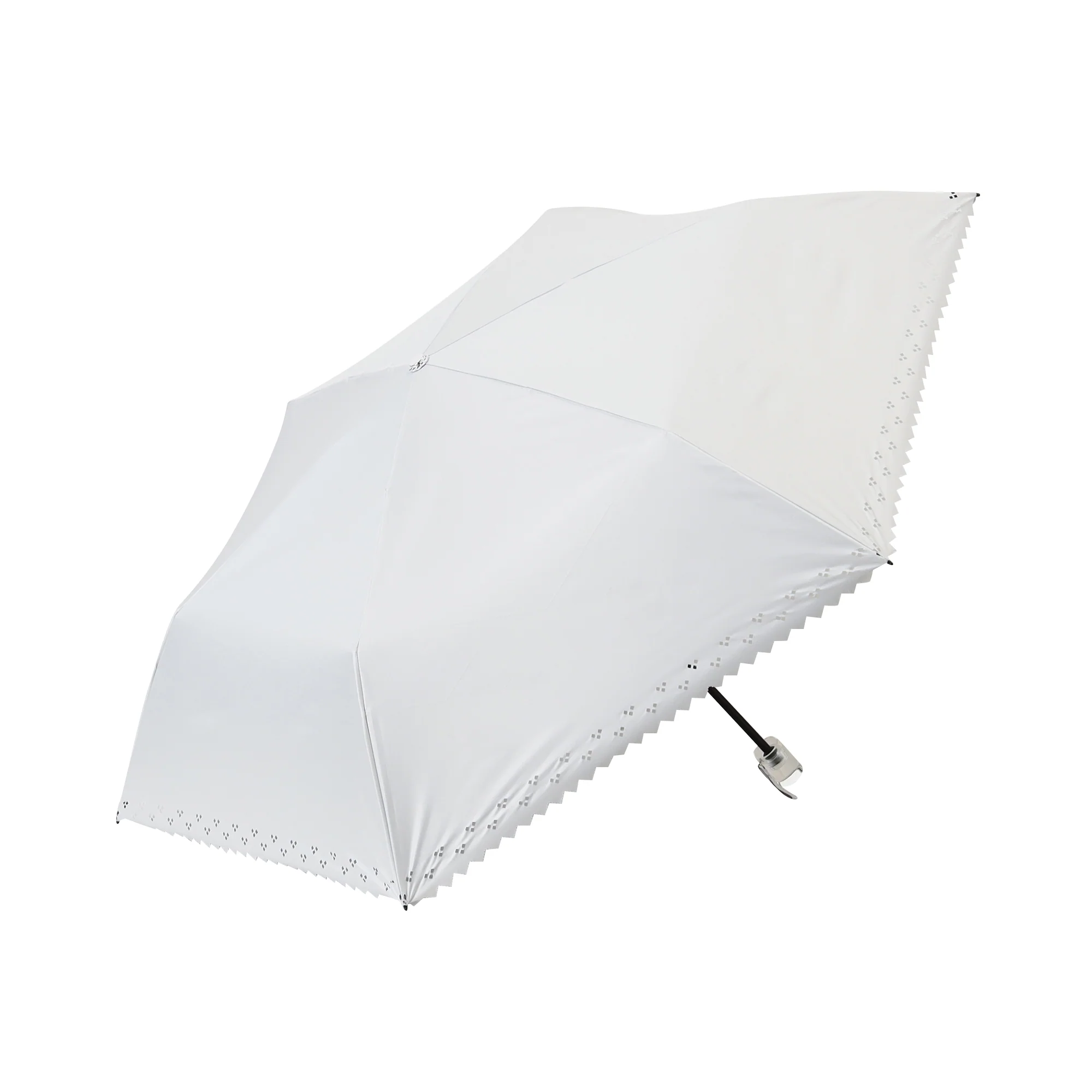 遮光HEAT DOWN ピクセルハート 折りたたみ傘 55cm アイボリー（晴雨兼用） - Image 2
