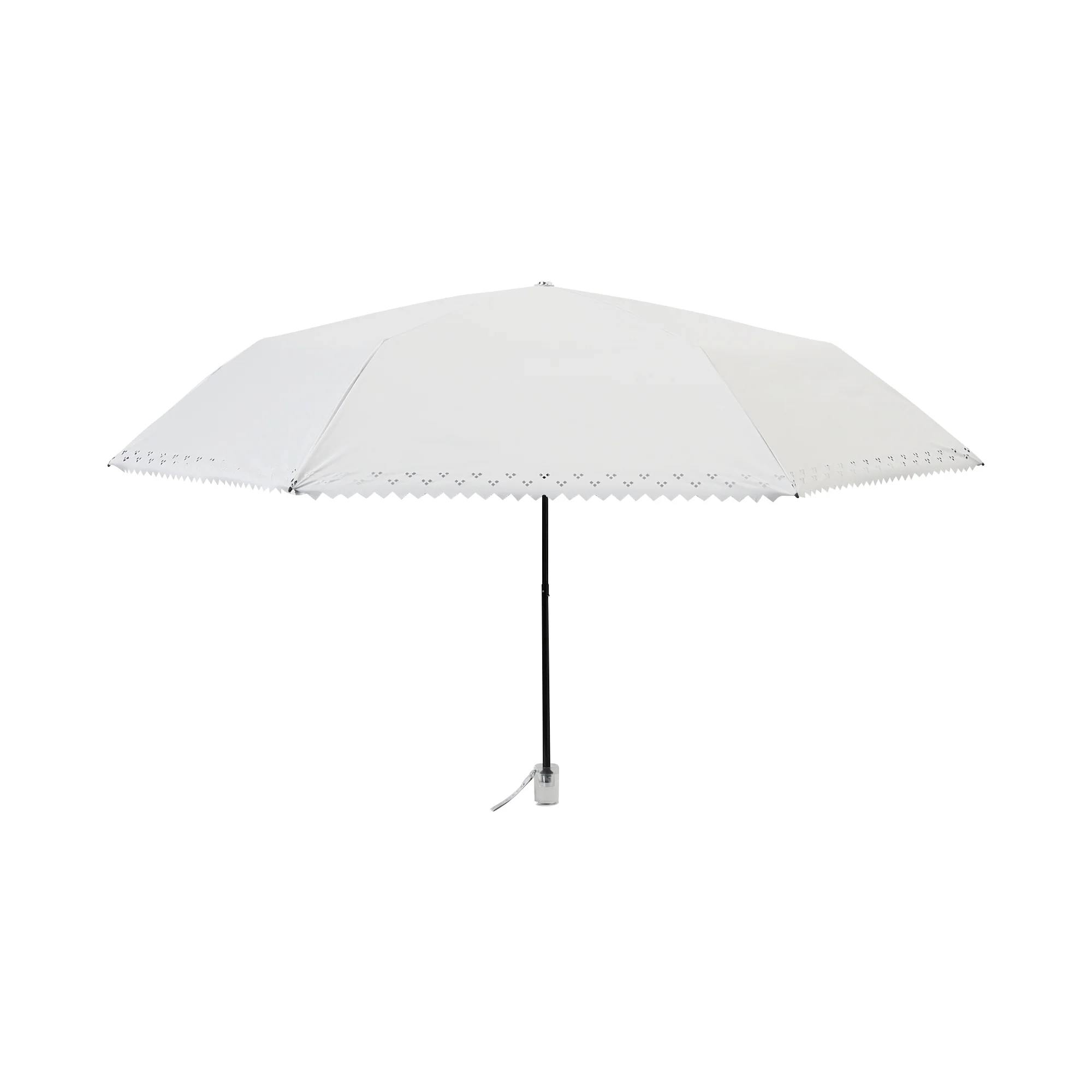 遮光HEAT DOWN ピクセルハート 折りたたみ傘 55cm アイボリー（晴雨兼用） - Image 3