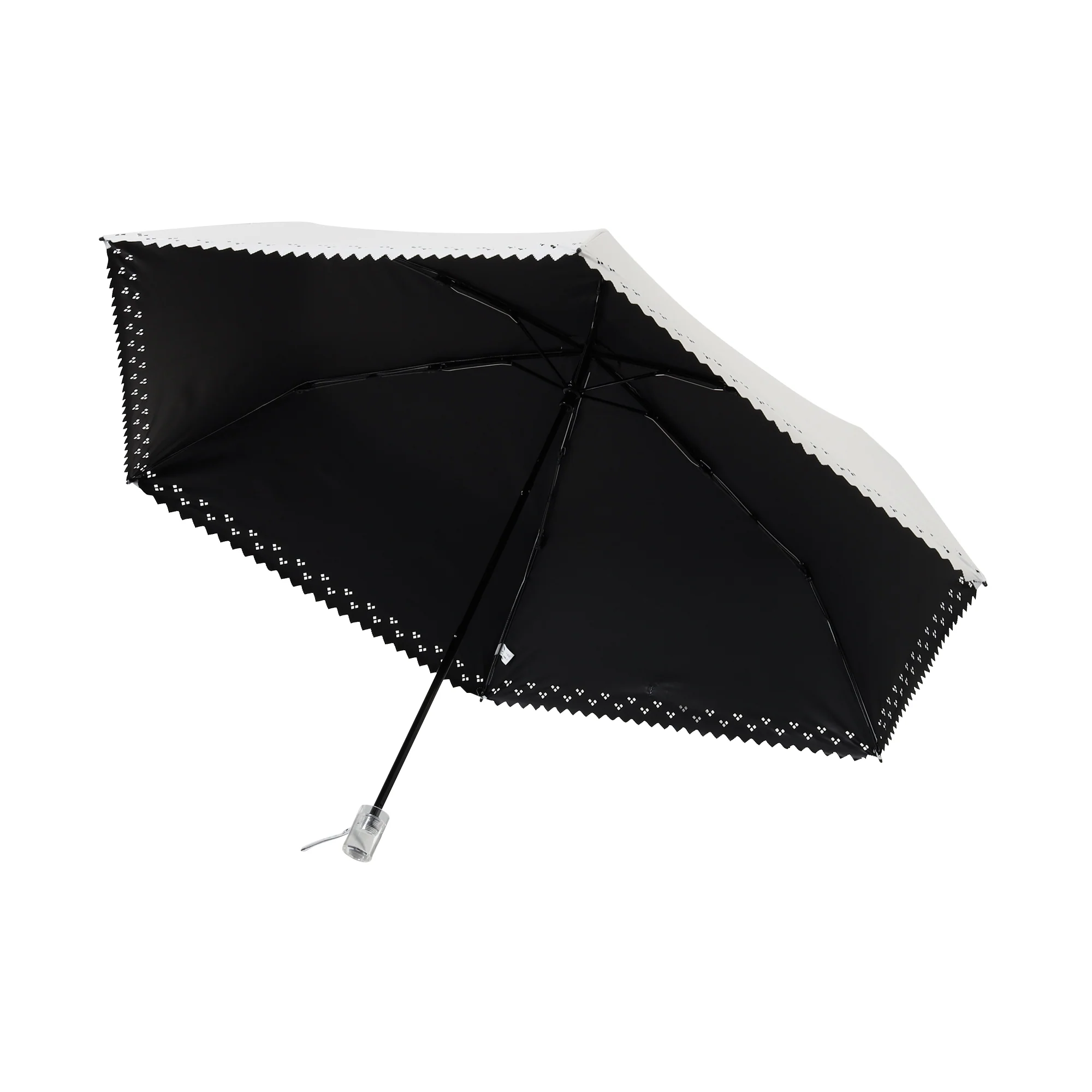 遮光HEAT DOWN ピクセルハート 折りたたみ傘 55cm アイボリー（晴雨兼用） - Image 4