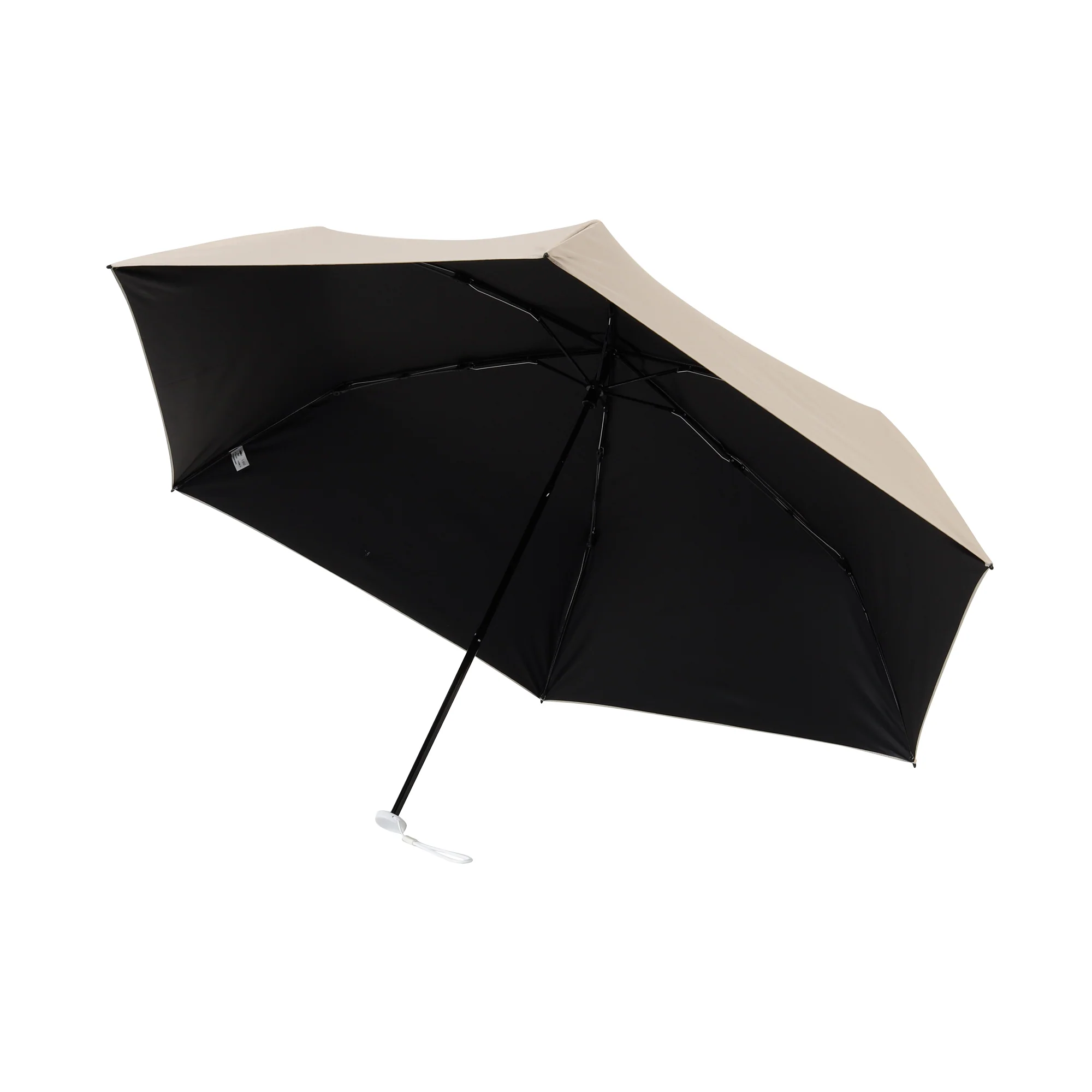 遮光HEAT DOWN プレーン 折りたたみ傘 55cm ベージュ（晴雨兼用） - Image 4